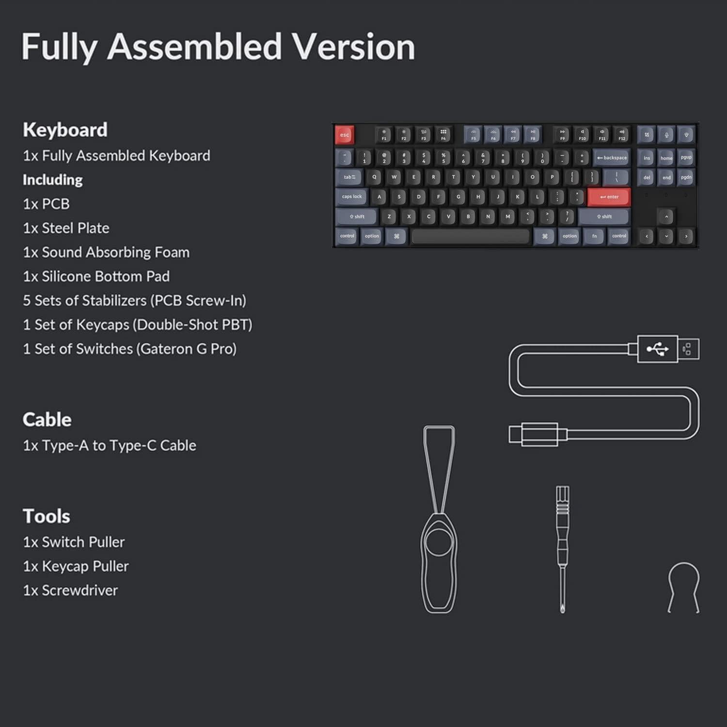 Teclado Mecánico Inalámbrico Keychron K8 Pro TKL 87 Teclas