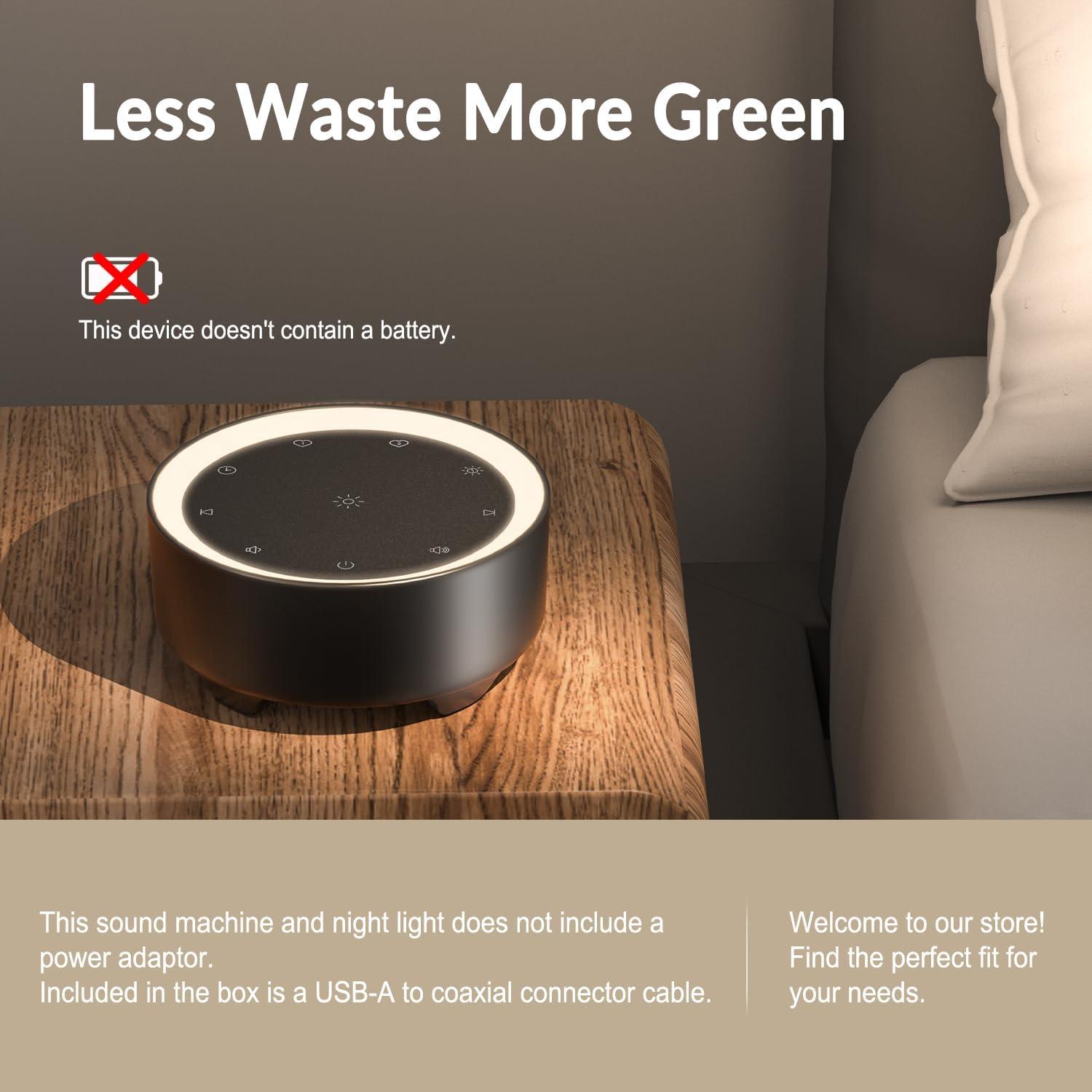 Máquina de Sonido y Luz Nocturna Kipcush Pequeña Negra