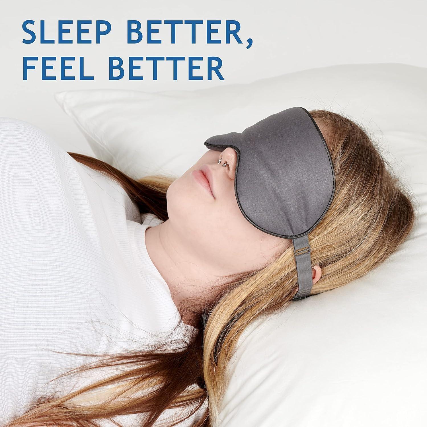 Máscara para dormir Seda Vegana Gris Oscuro 21.5x10.5cm
