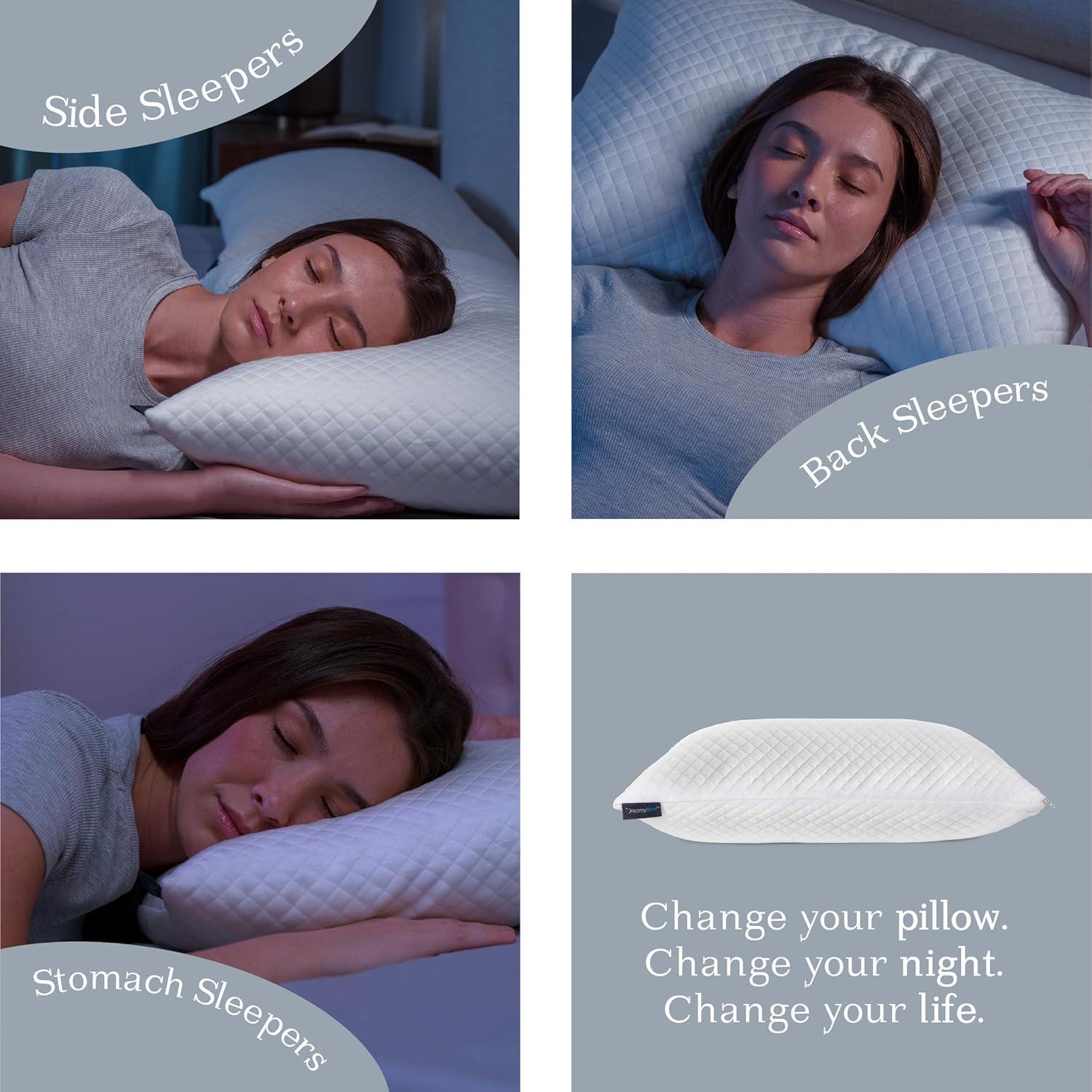 Almohada Ajustable DreamyBlue Reina Espuma Viscoelástica Hipoalergénica