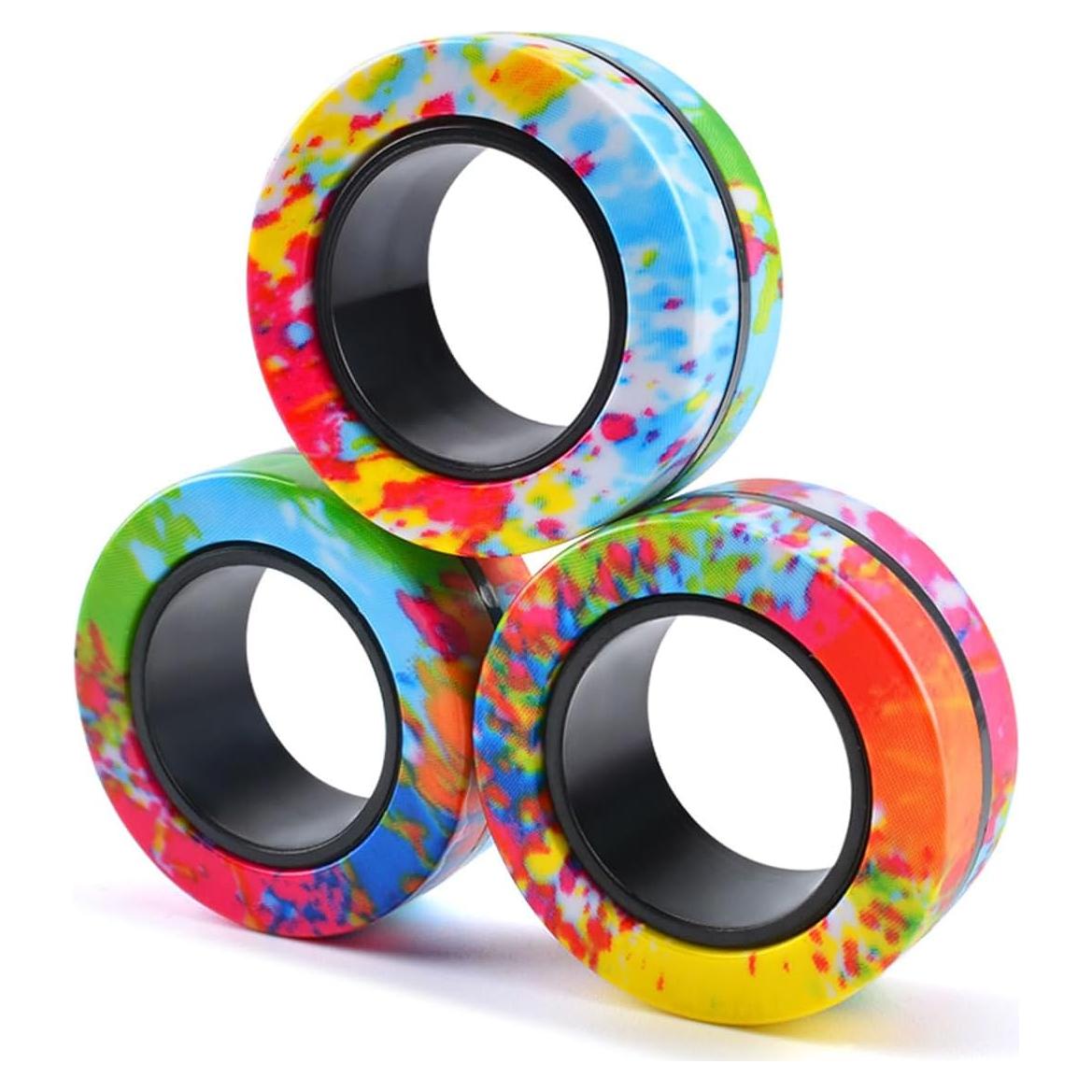 Juego de 3 Anillos Magnéticos Antiestrés Cevioce para TDAH