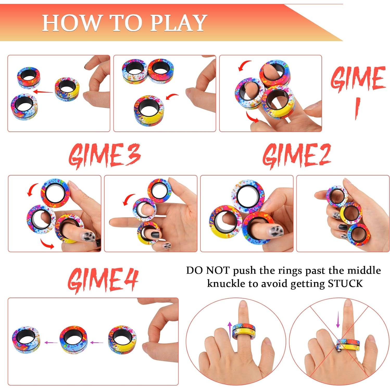 Juego de 3 Anillos Magnéticos Antiestrés Cevioce para TDAH