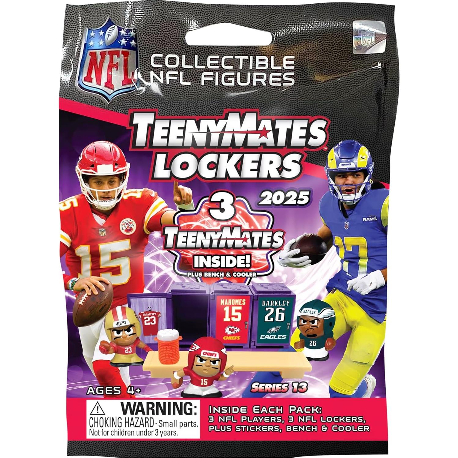 Teenymates Party Animal 2024-2025 Lockers NFL Series 13 Football Figures, 1 Mystery Pack