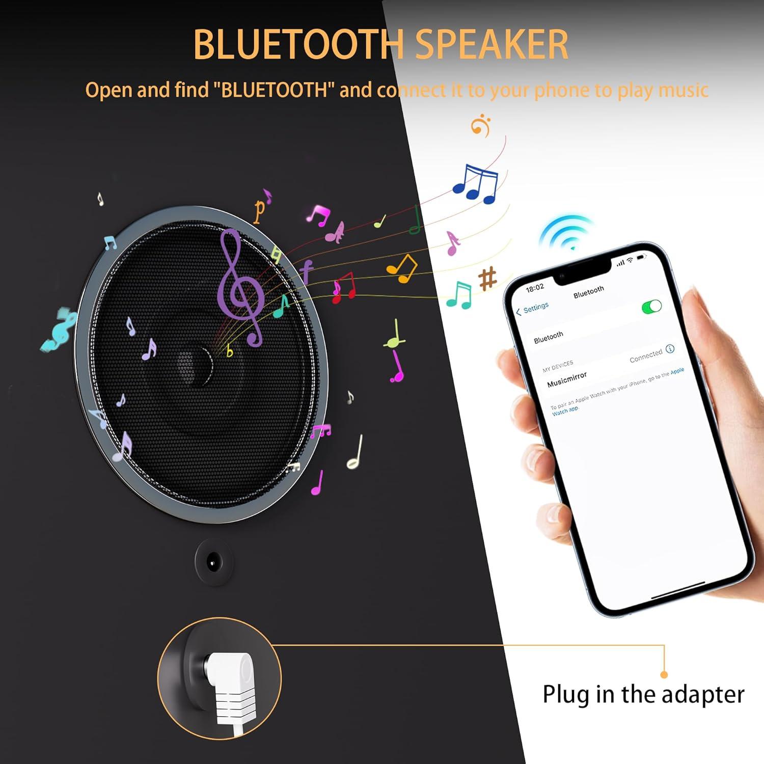 Espejo de Maquillaje LED Hasipu 35.56x25.4 cm con Altavoz Bluetooth