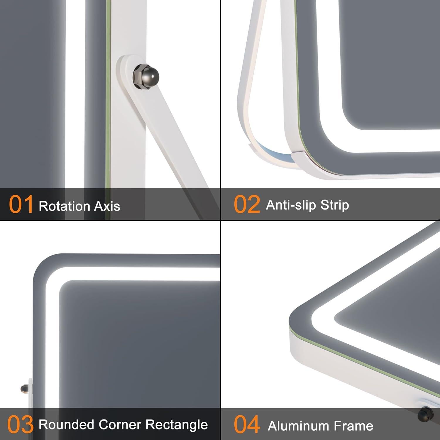 Espejo de Maquillaje LED Hasipu 35.56x25.4 cm con Bluetooth