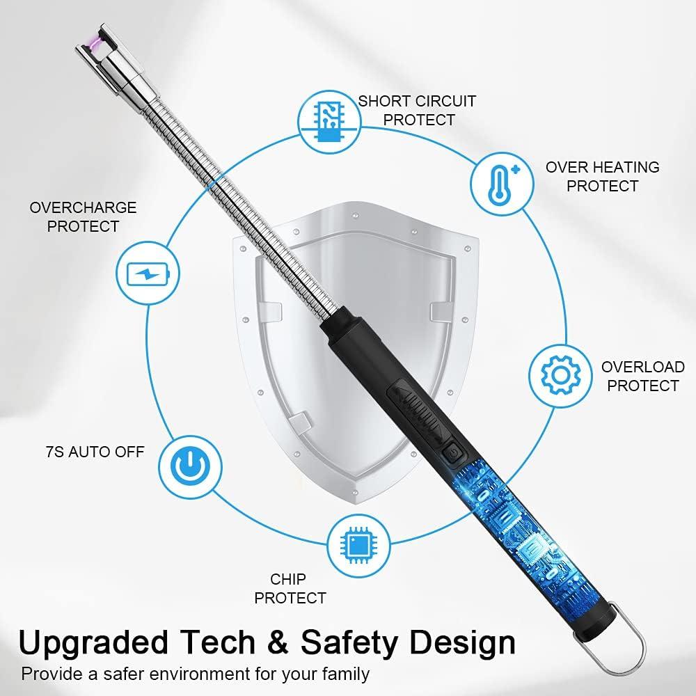 Encendedor Eléctrico Recargable ARECTECH Negro a Prueba de Viento