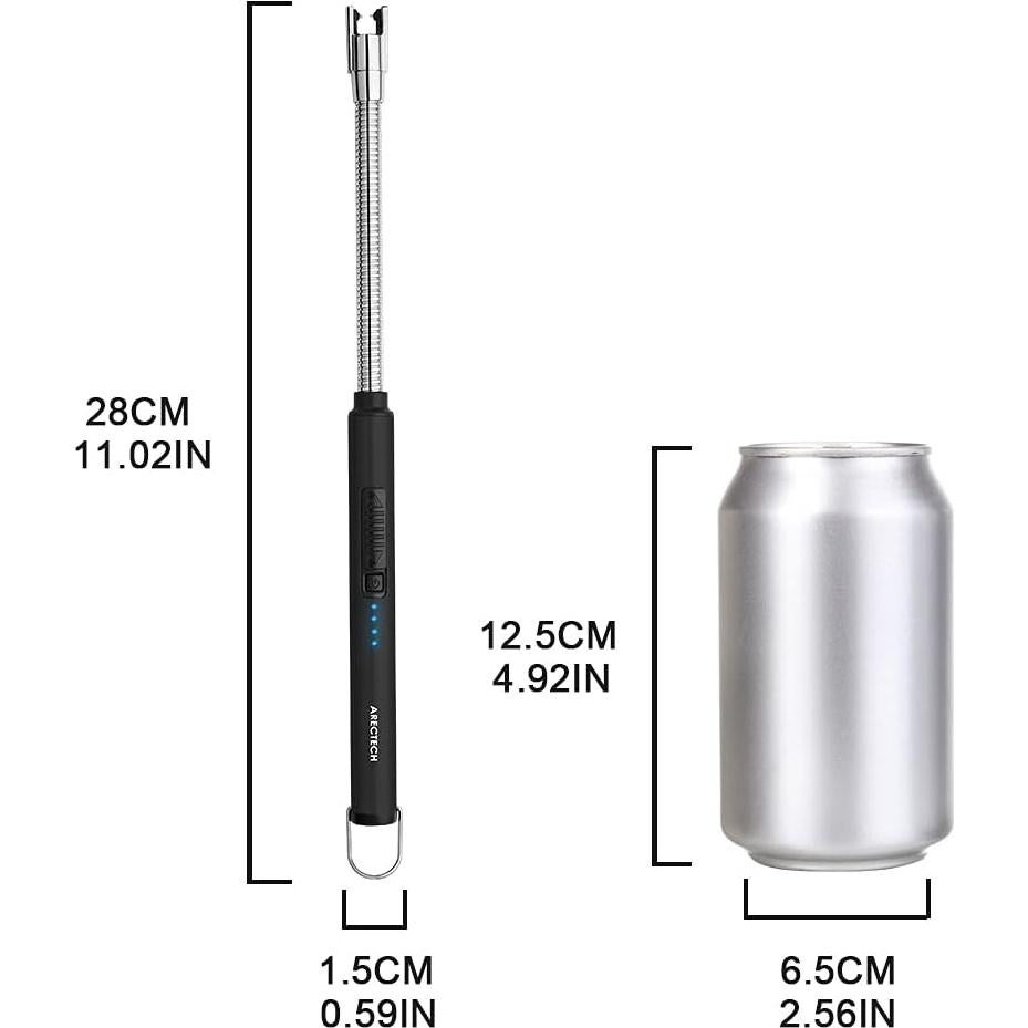 Encendedor Eléctrico Recargable ARECTECH Negro a Prueba de Viento