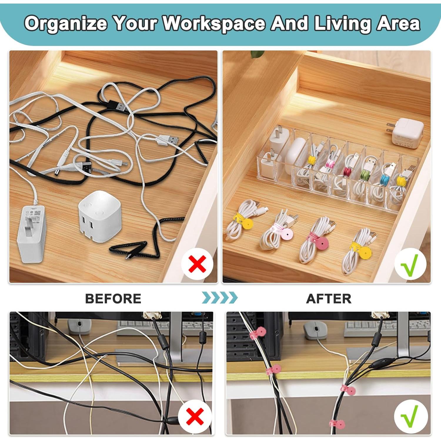 Correas Magnéticas de Silicona Xuuza para Organización de Cables - 10 Piezas