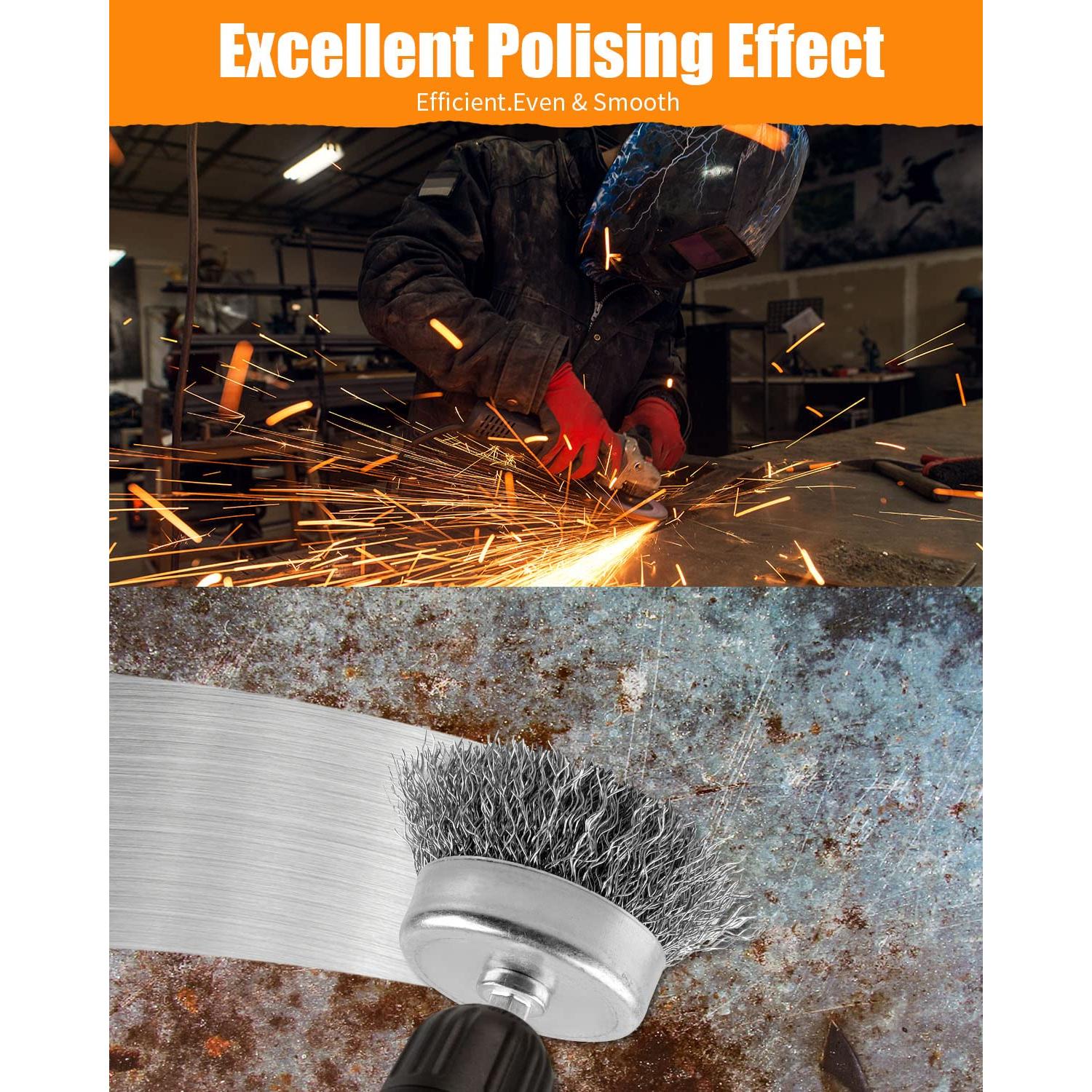 Juego de 5 Accesorios de Cepillo de Alambre WENHUALI 6.35mm