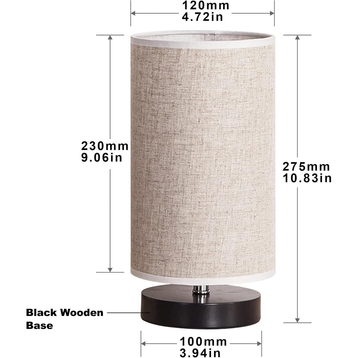 Lámpara de Mesa Lifeholder TD-01 Beige Tela y Madera 27.5 cm