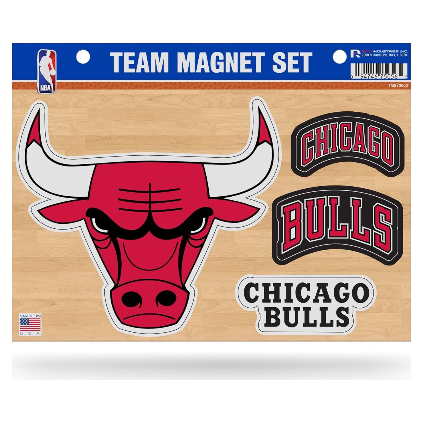 Conjunto de Imanes Chicago Bulls Rico Industries 3 Piezas