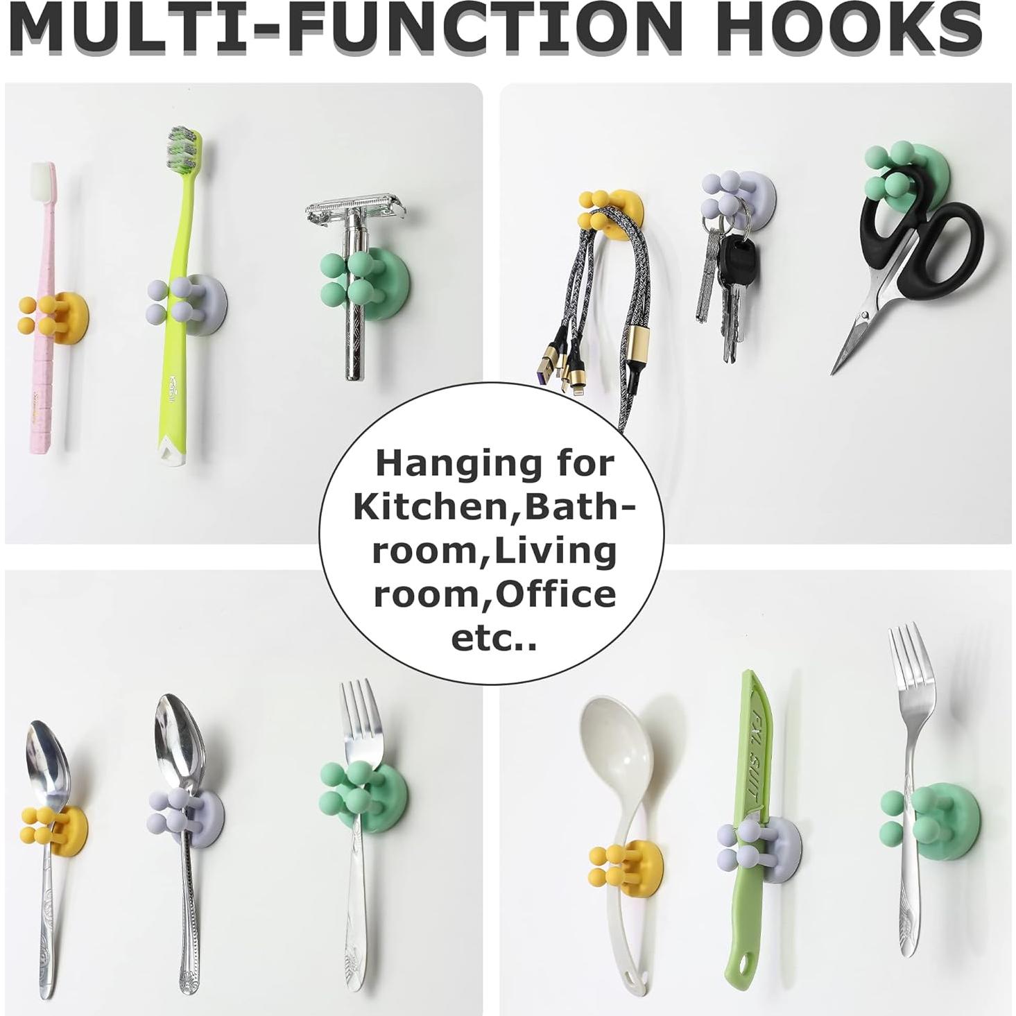 Soporte de Cepillo de Dientes XoYoZo 4 Pcs Silicona Impermeable