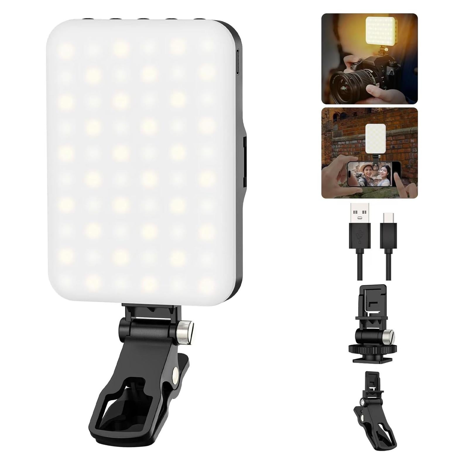 Hagibis Luz LED Portátil para Cámara - 60 LEDs, Batería 2200mAh