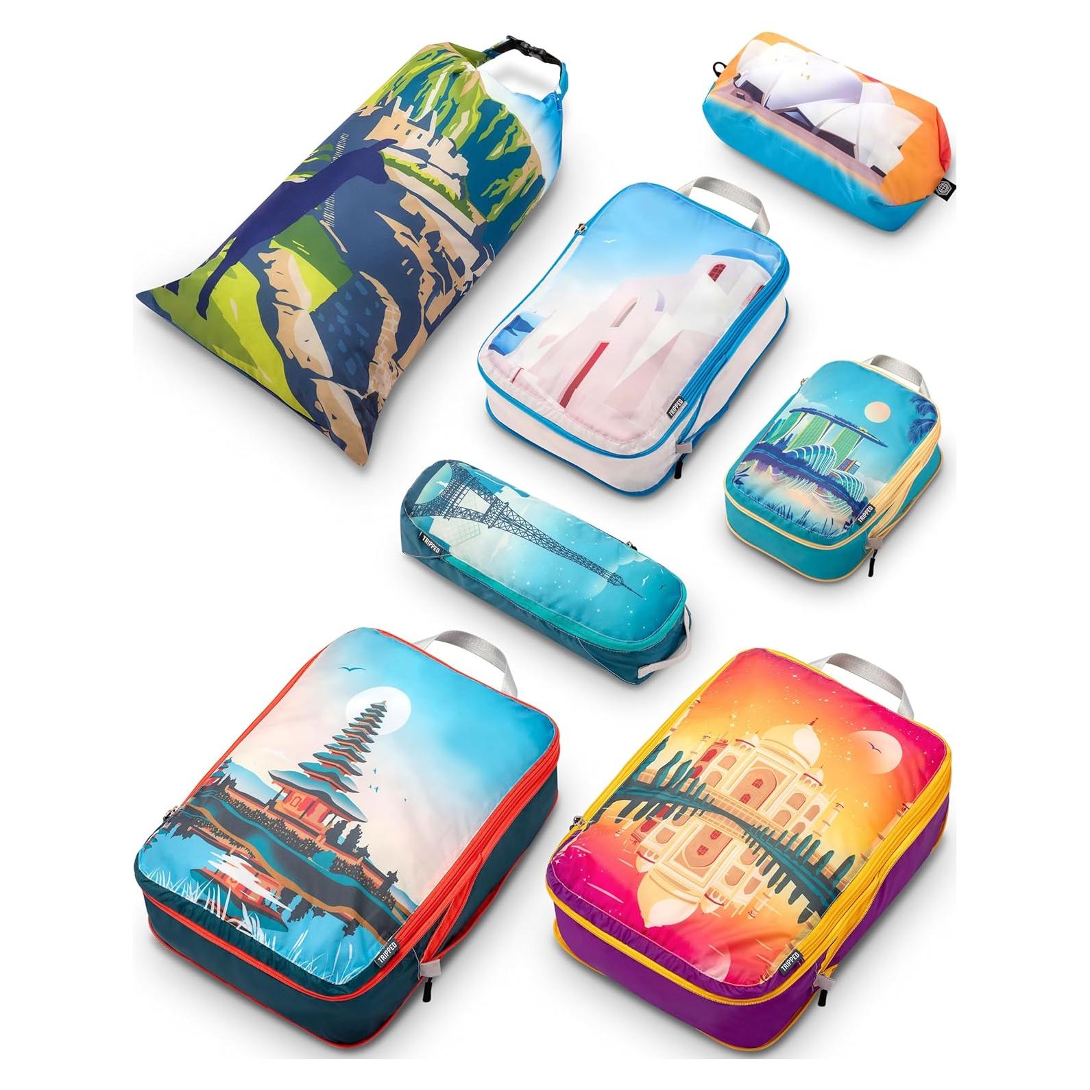 Cubos de Compresión TRIPPED Travel Gear - 7 Organizadores de Equipaje
