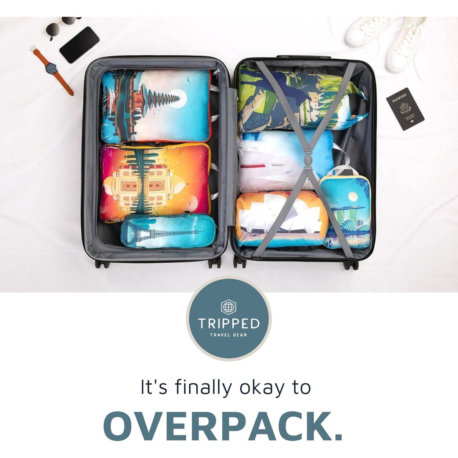 Cubos de Compresión TRIPPED Travel Gear - 7 Organizadores de Equipaje