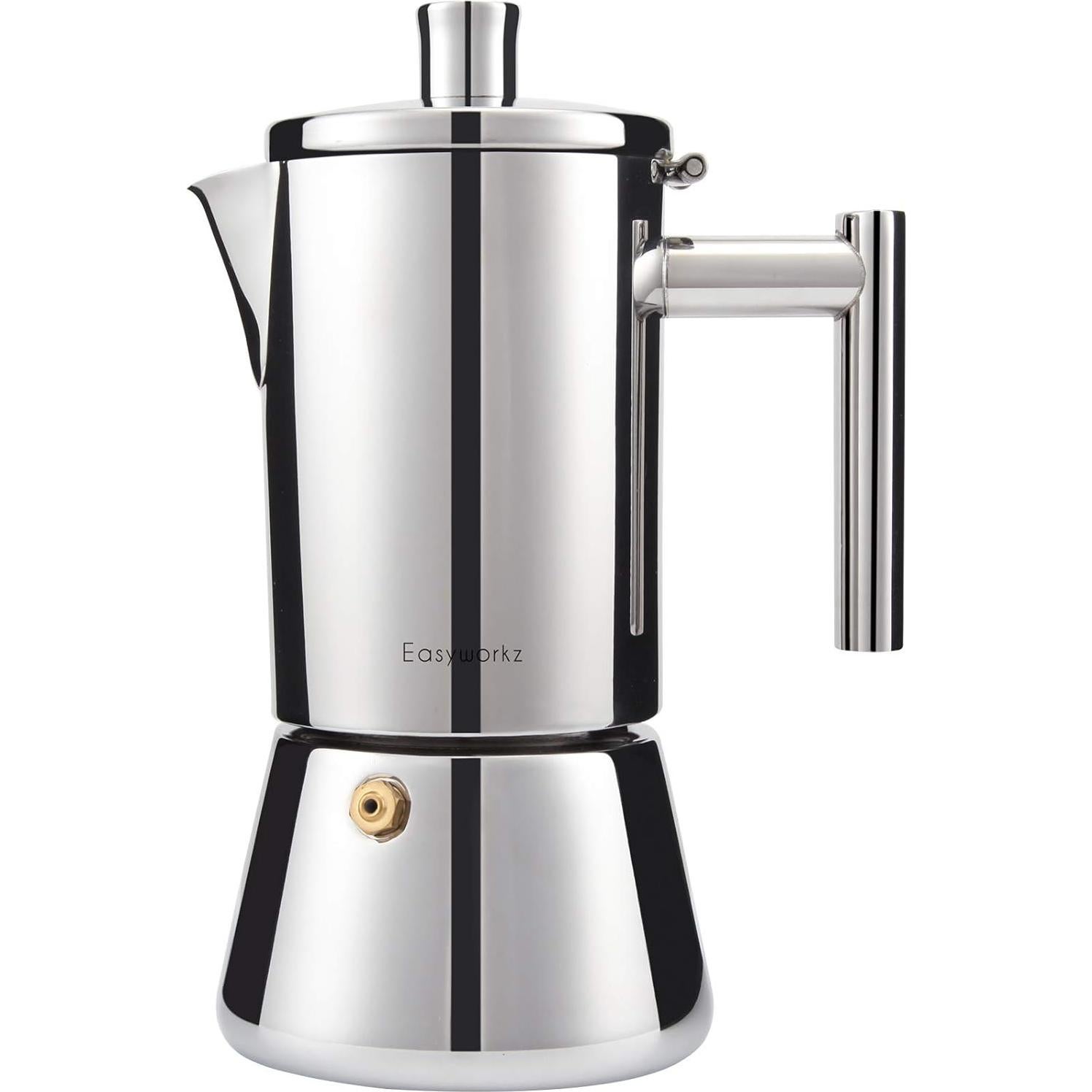 Cafetera Espresso Moka Easyworkz de Acero Inoxidable 6 Tazas