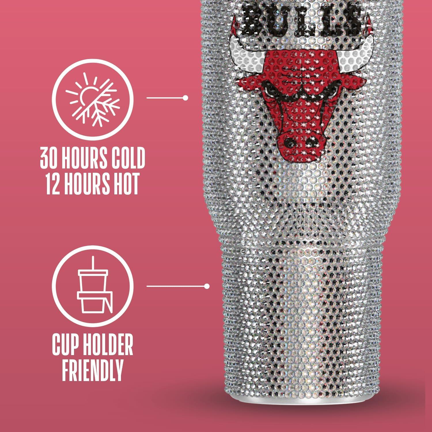 Taza Aislada Hydrapeak 1L Chicago Bulls con Rhinestones