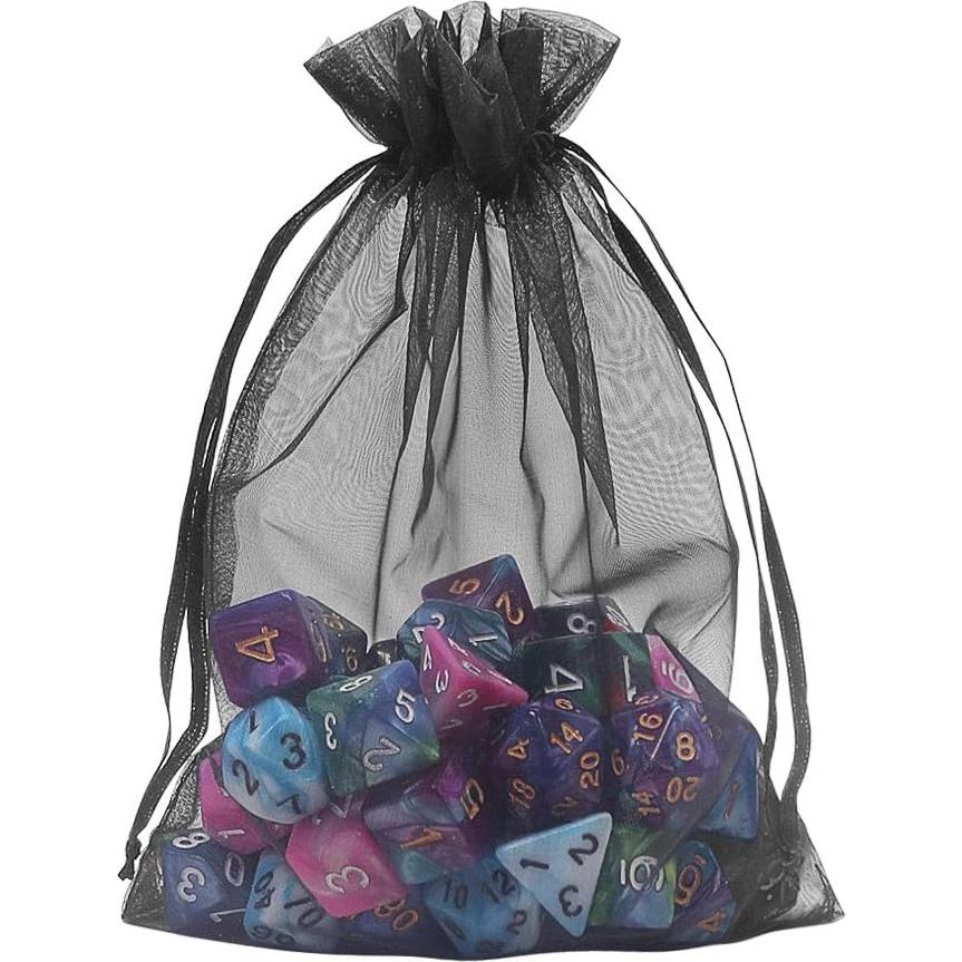 Bolsas de Organza Negra HRX 5x7" (100pcs) para Regalos