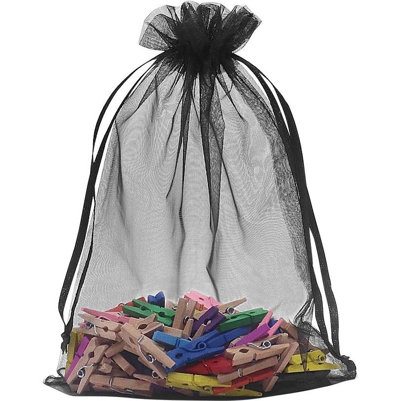 Bolsas de Organza Negra HRX 5x7" (100pcs) para Regalos