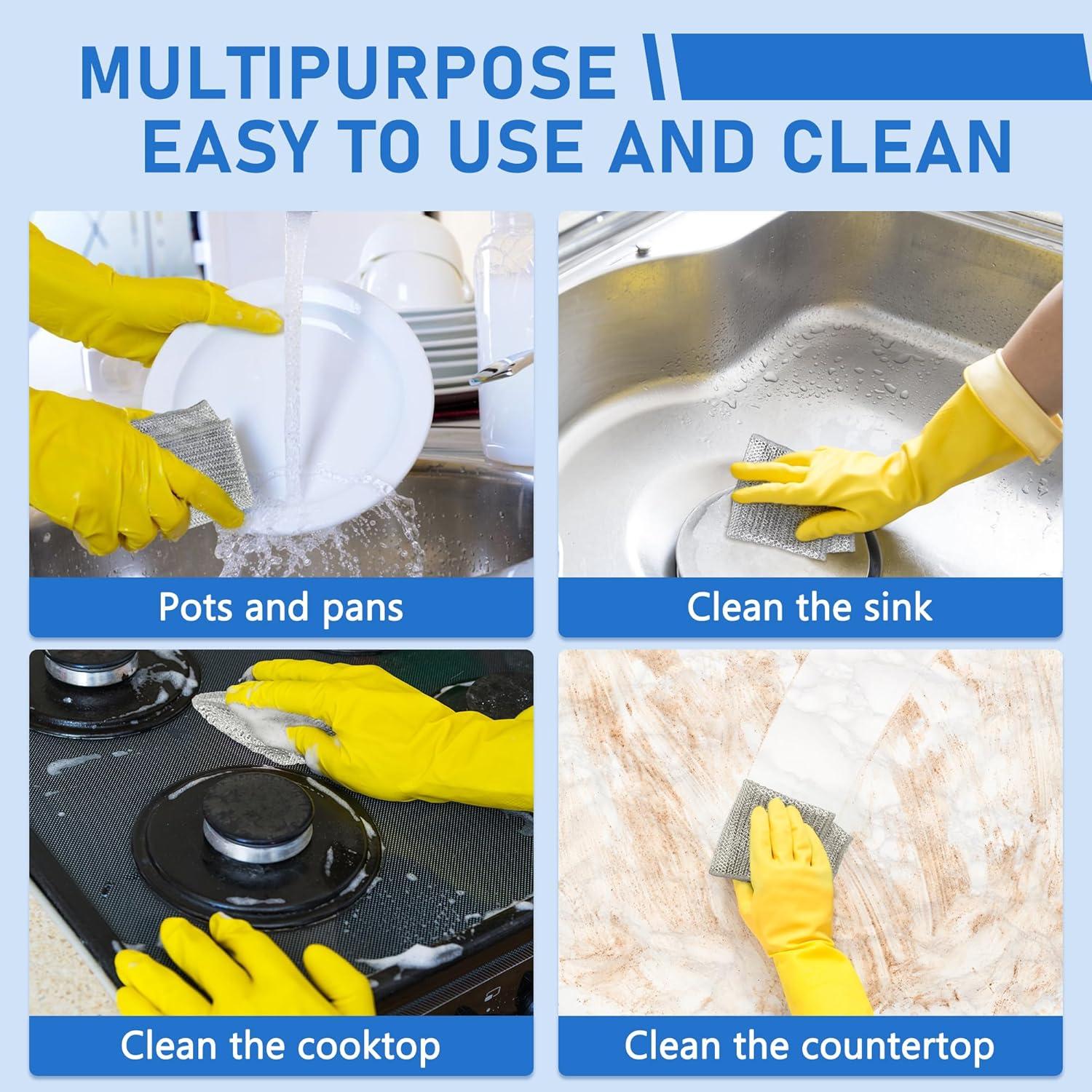 Juego de 30 estropajos de acero inoxidable Aidoclip