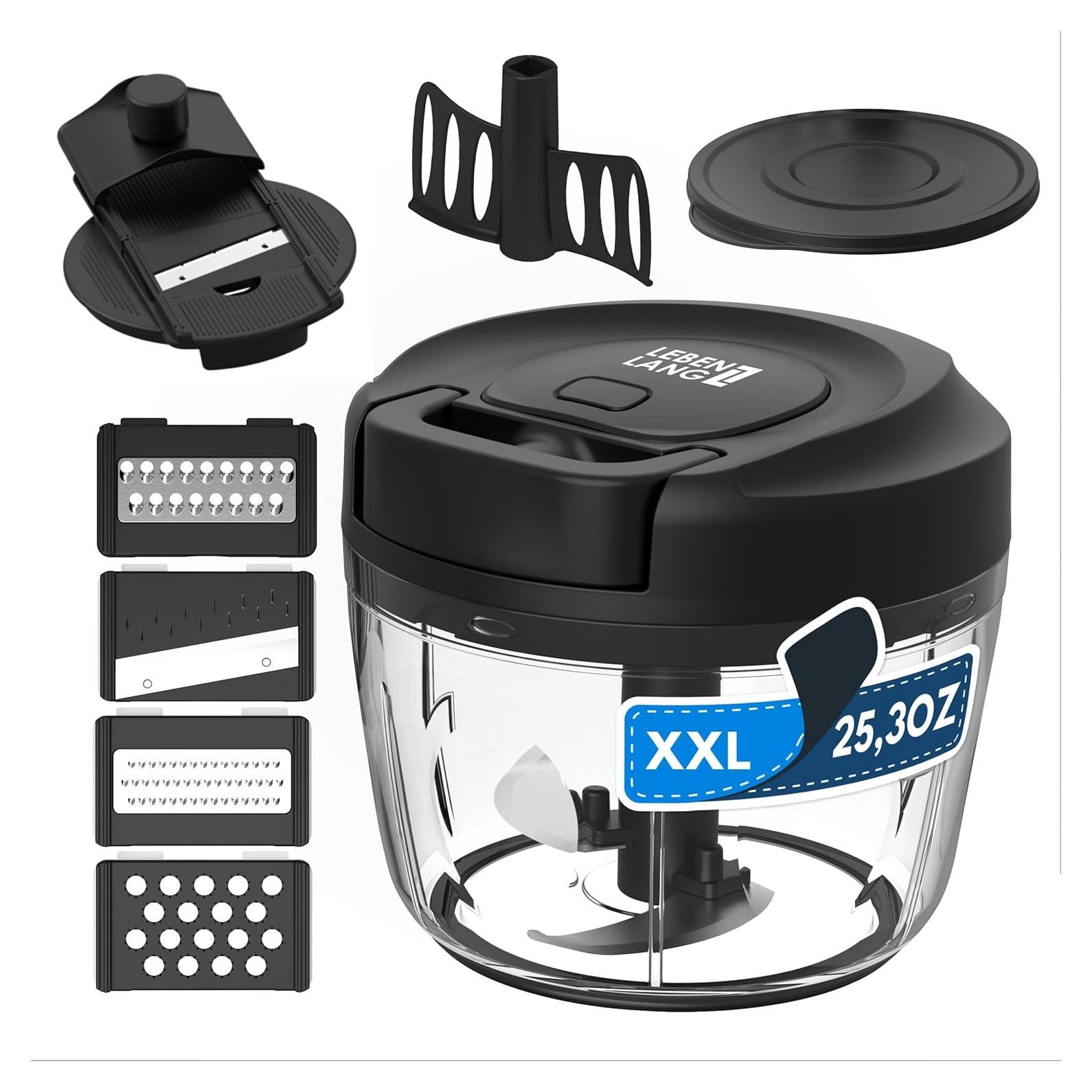 Picador de Alimentos Manual LEBENLANG 737 g Libre de BPA