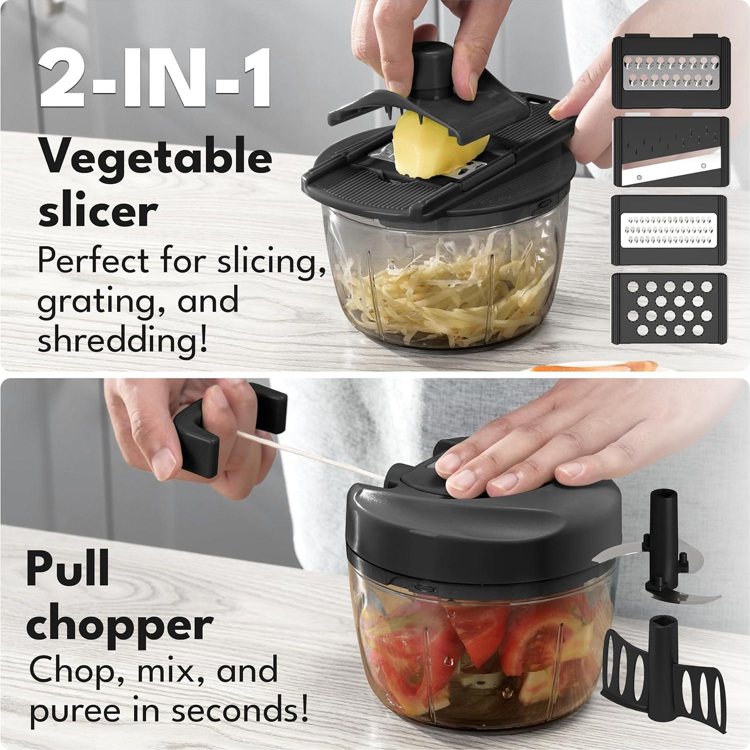 Picador de Alimentos Manual LEBENLANG 737 g Libre de BPA