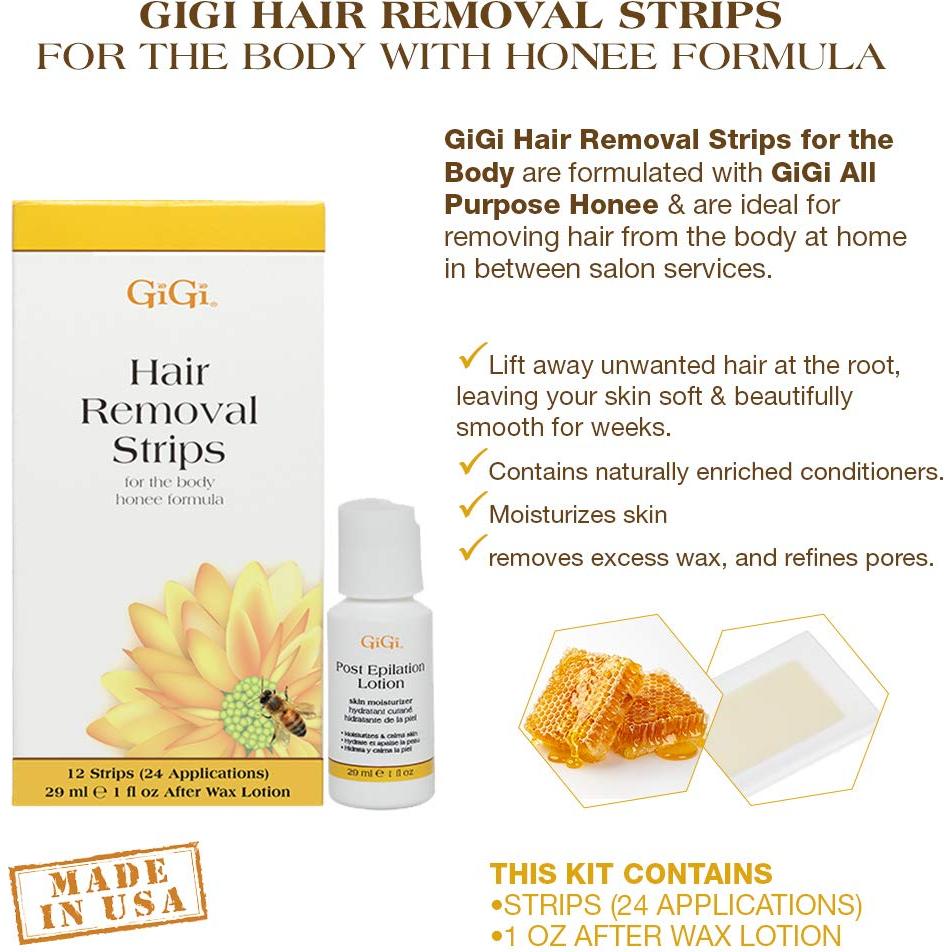 Tiras de Cera para Depilación GiGi - Kit de 12 Tiras Corporales