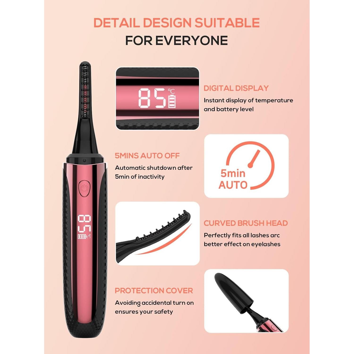 Rizador de Pestañas Eléctrico SMILING SHARK EB-01 4 Temperaturas