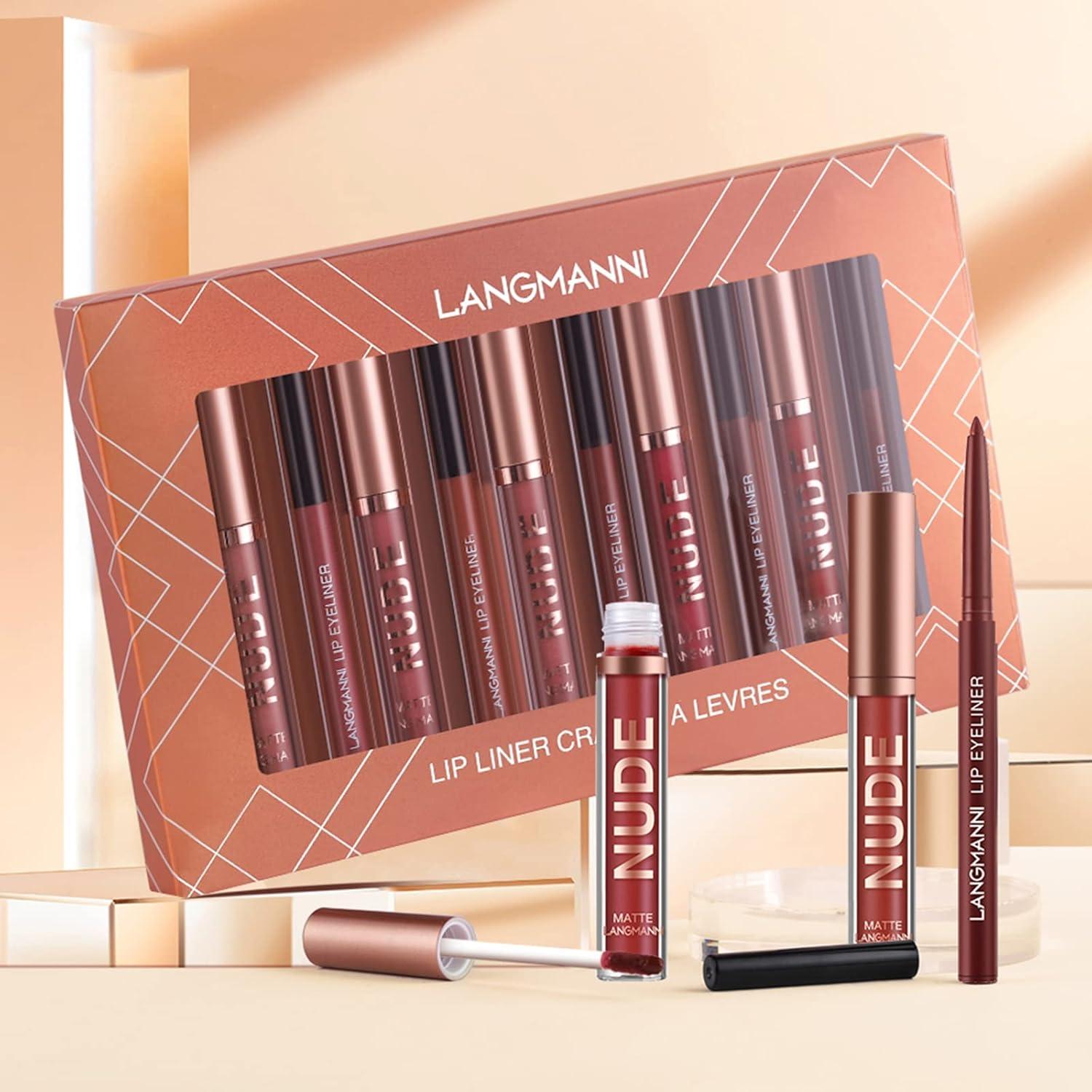 Set de Maquillaje LANGMANNI: 6 Pintalabios Mate y Lápices