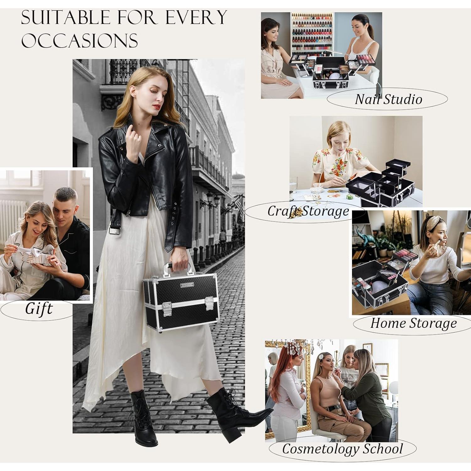 Estuche de Maquillaje Profesional Frenessa 30 cm Negro