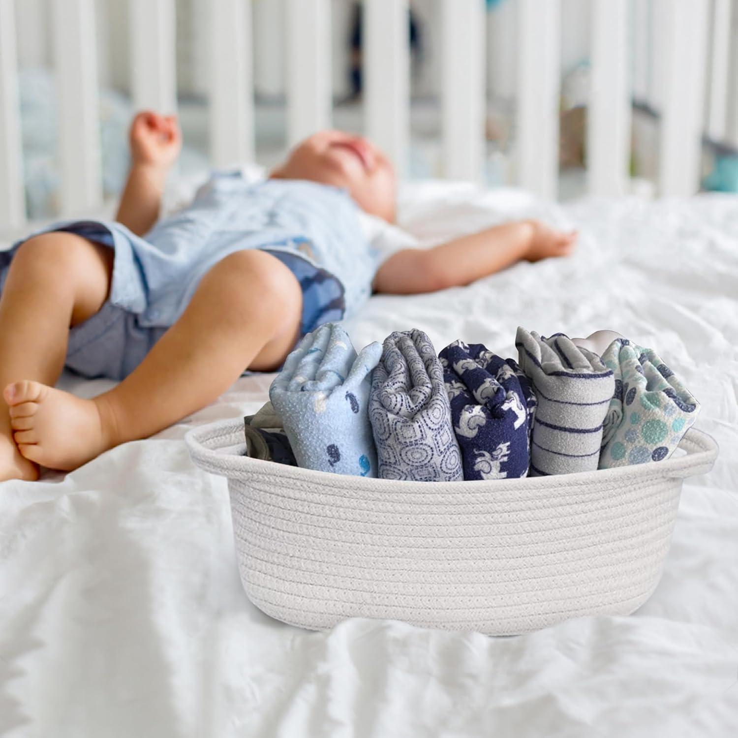 Cesta de Regalo Tejida HONCESTA 30x20x12 cm Blanca