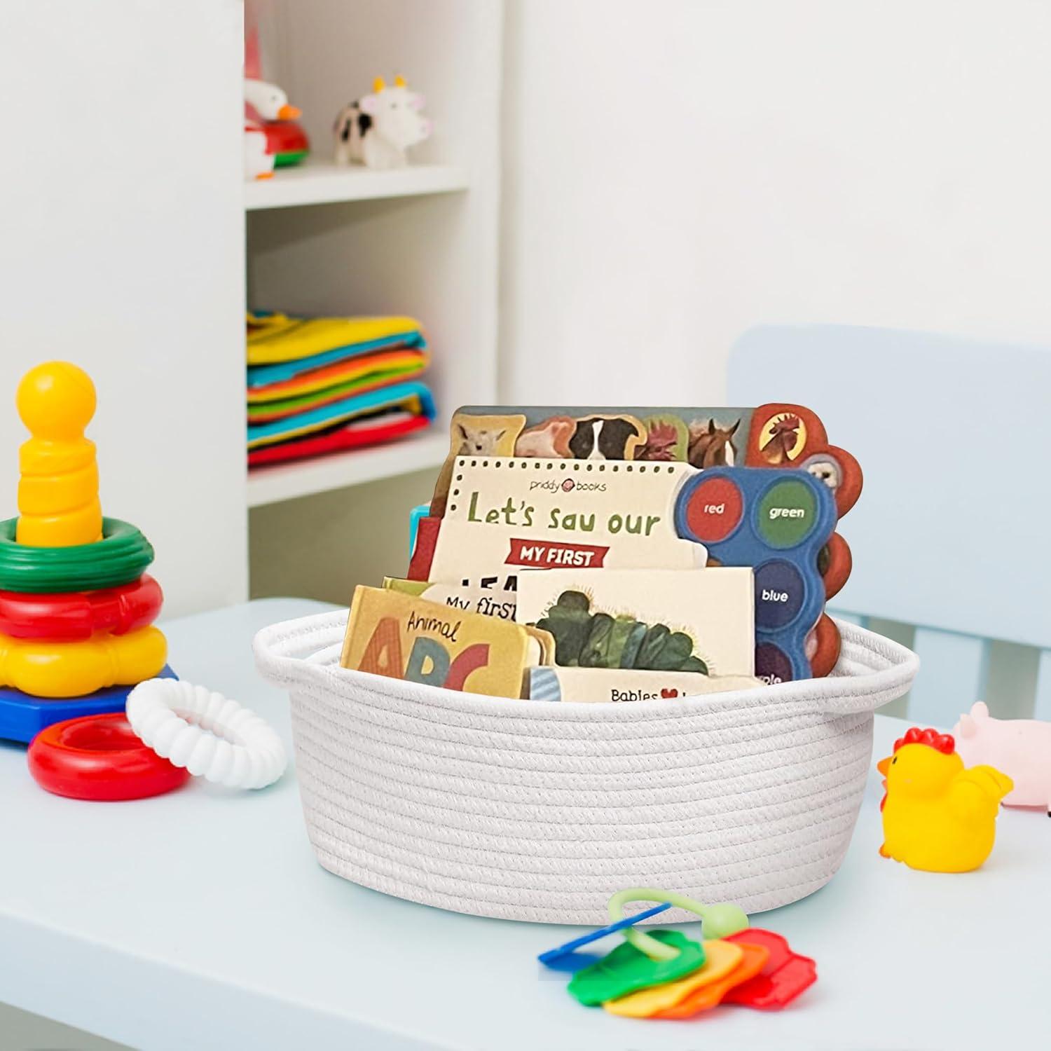 Cesta de Regalo Tejida HONCESTA 30x20x12 cm Blanca