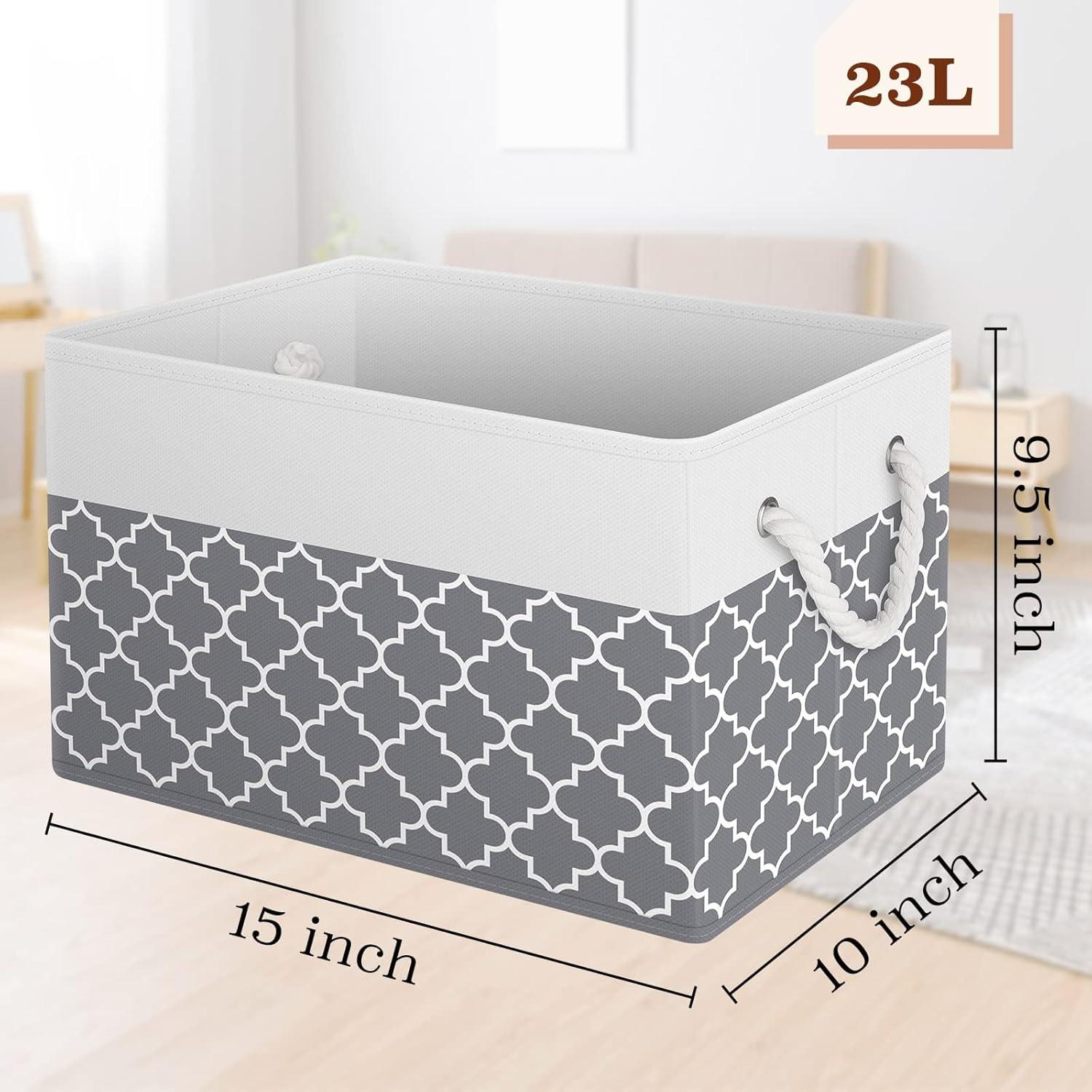 Cestas de Almacenamiento Fab Totes 2-Pack Gris Trébol 38x25x24 cm