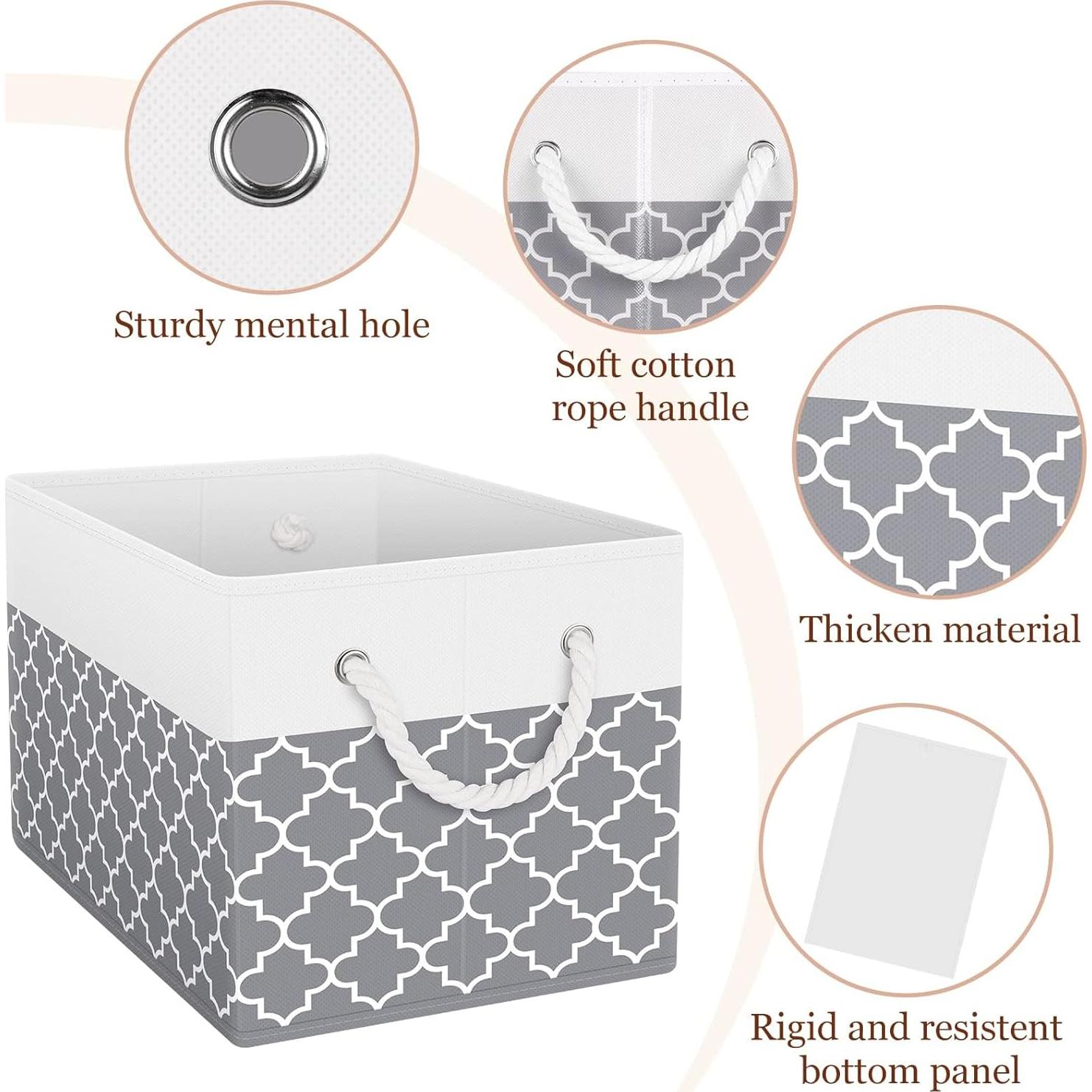 Cestas de Almacenamiento Fab Totes 2-Pack Gris Trébol 38x25x24 cm