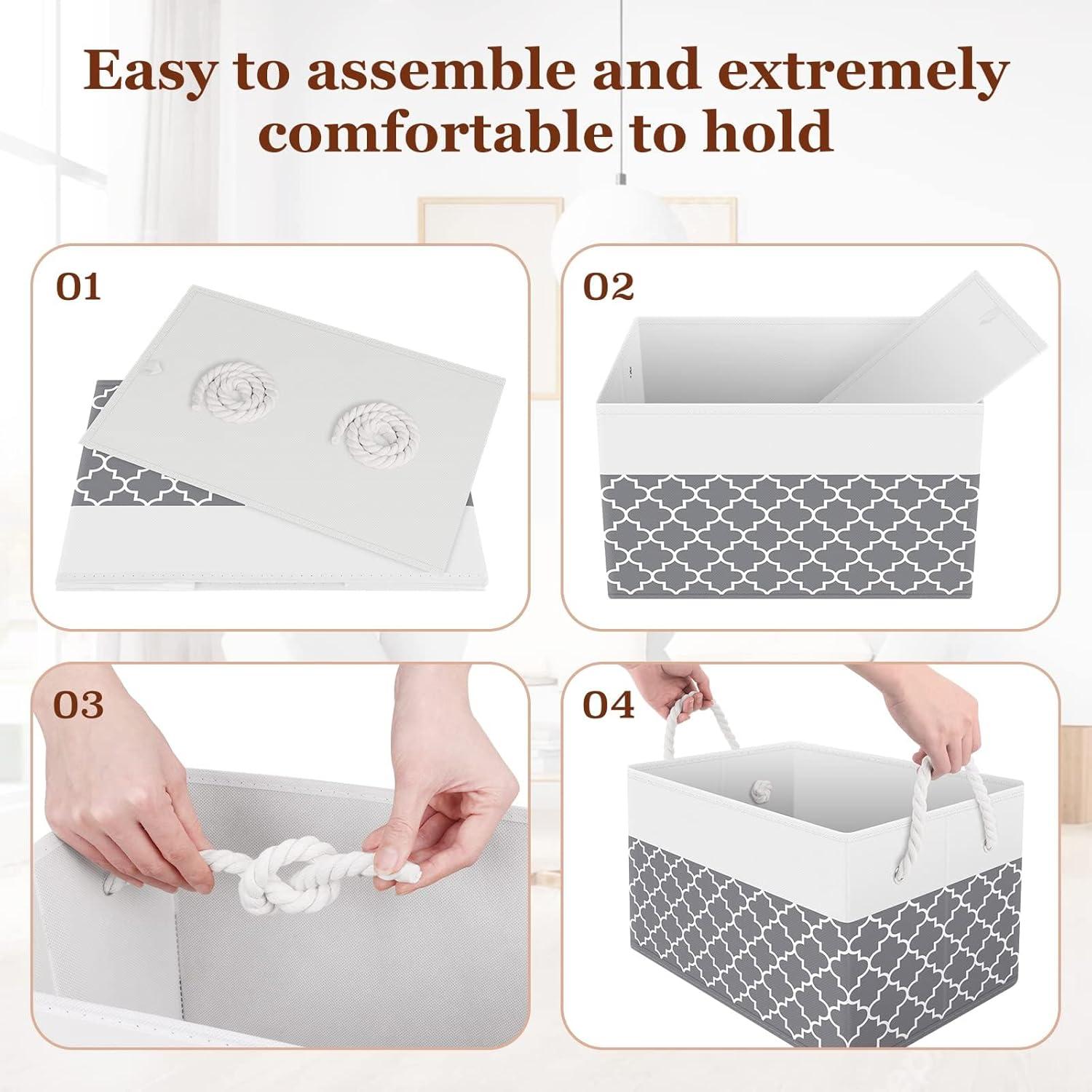 Cestas de Almacenamiento Fab Totes 2-Pack Gris Trébol 38x25x24 cm