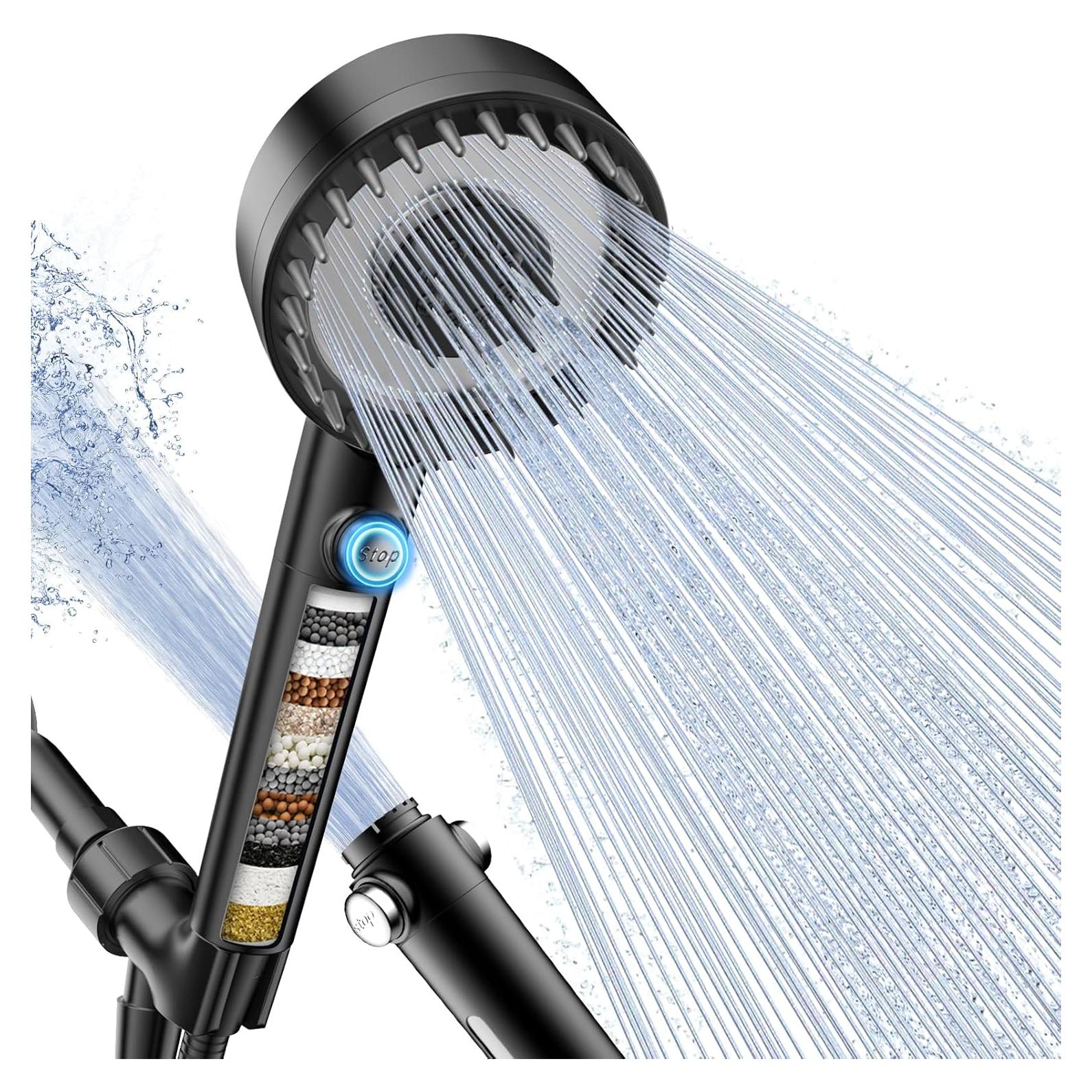 Cabezal de Ducha Filtrado PWERAN 5" Alta Presión 4 Modos