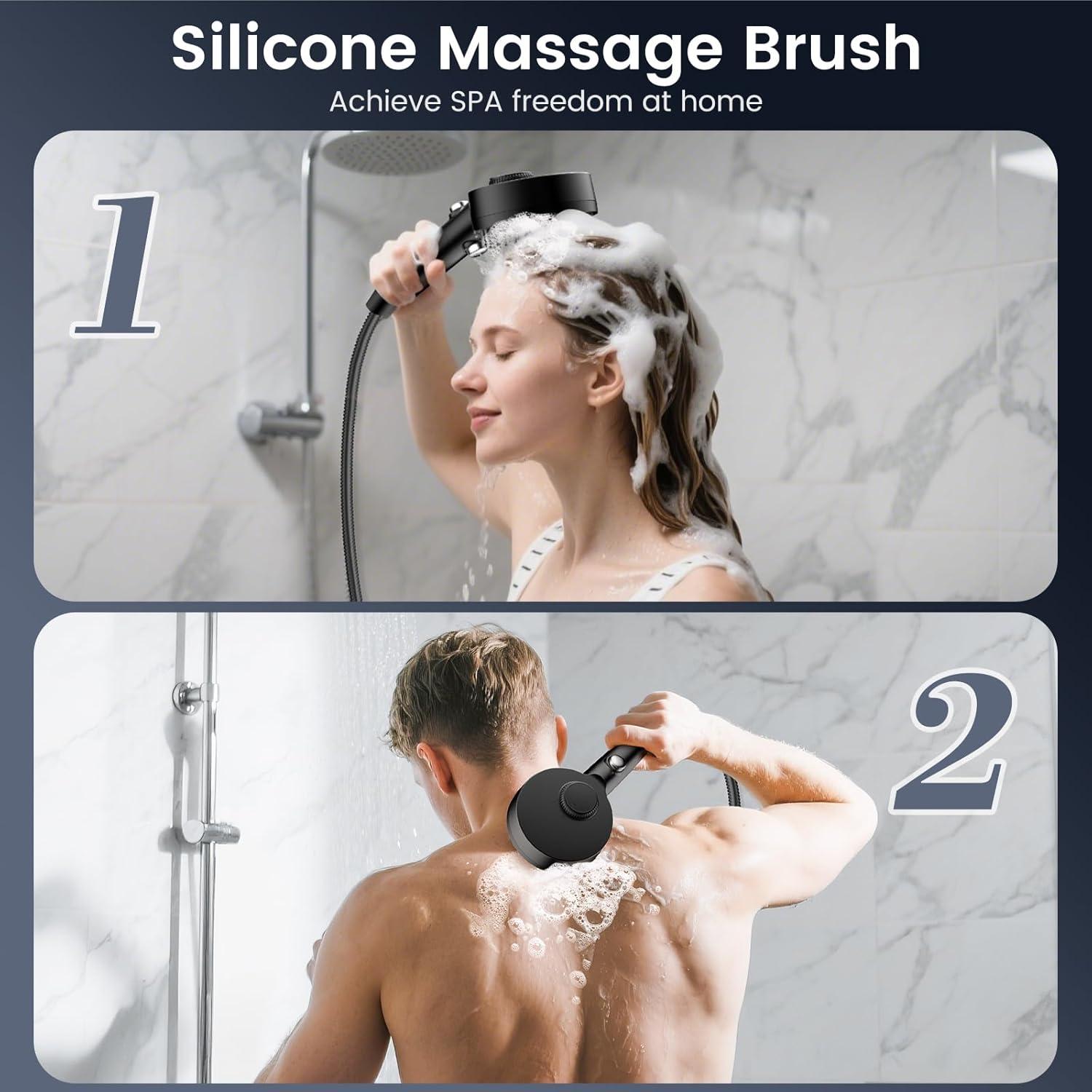 Cabezal de Ducha Filtrado PWERAN 5" Alta Presión 4 Modos