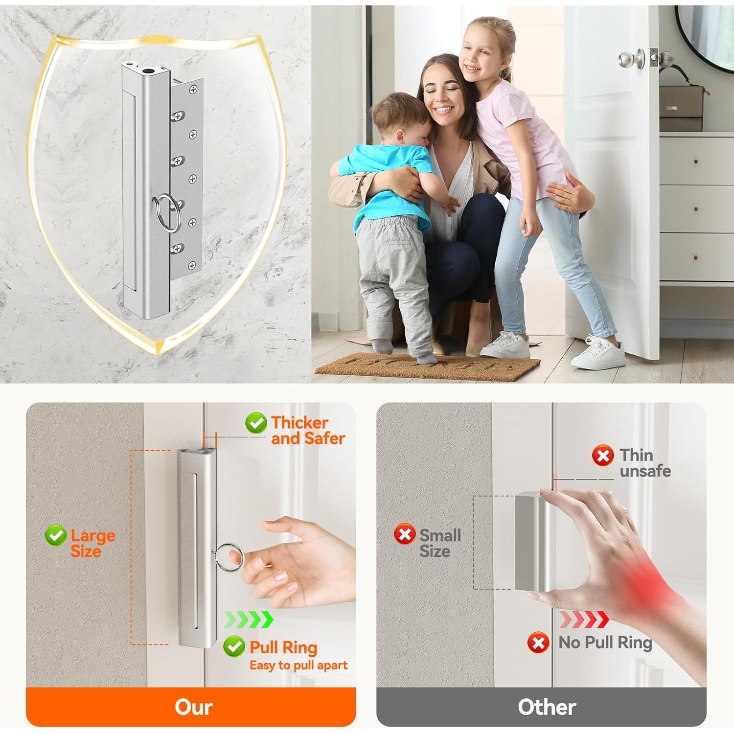 Bloqueo de Seguridad para Puerta Tonitrui DL8 Plata 20.32cm