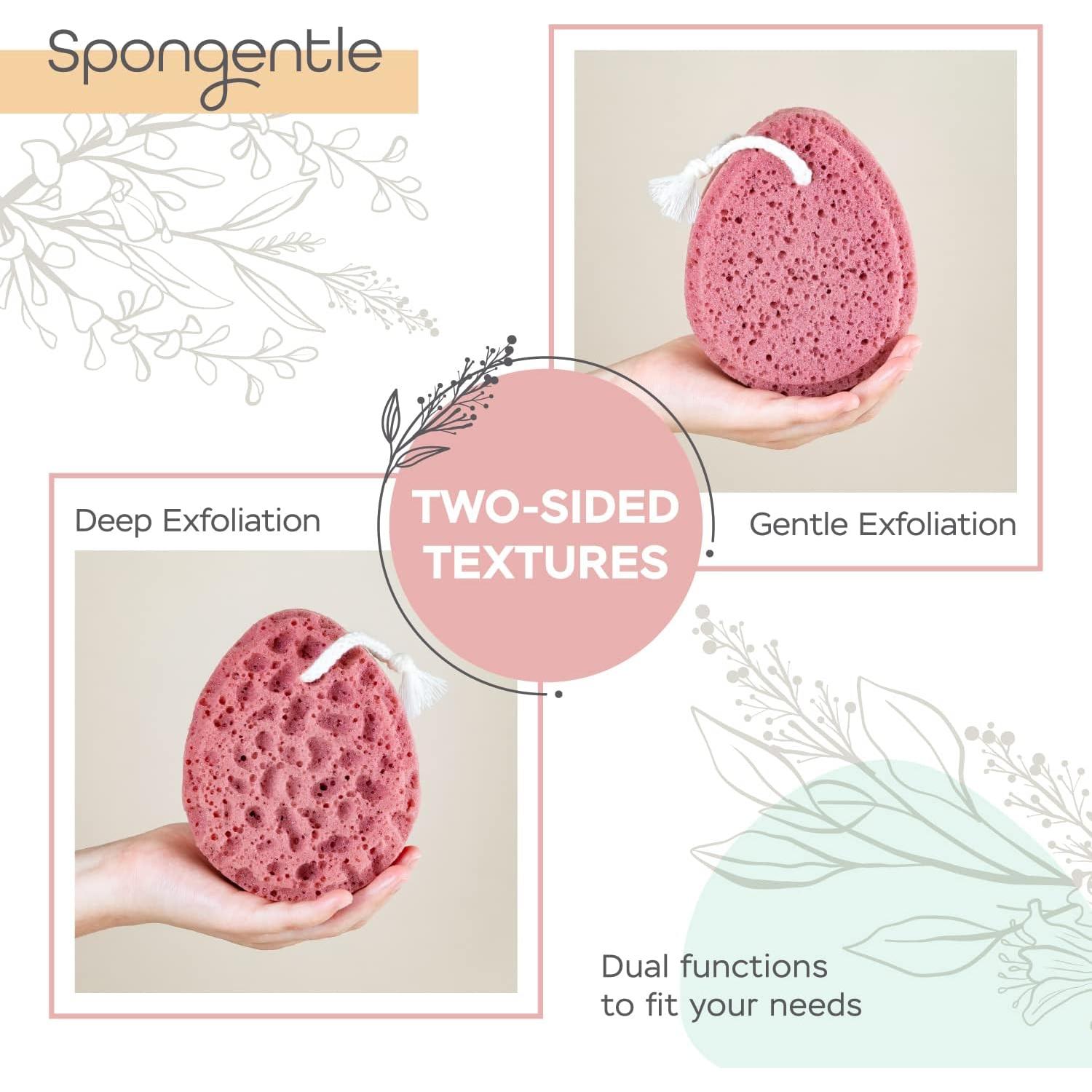 Esponja de Loofah Spongentle para Cuerpo - 2 Piezas Exfoliantes