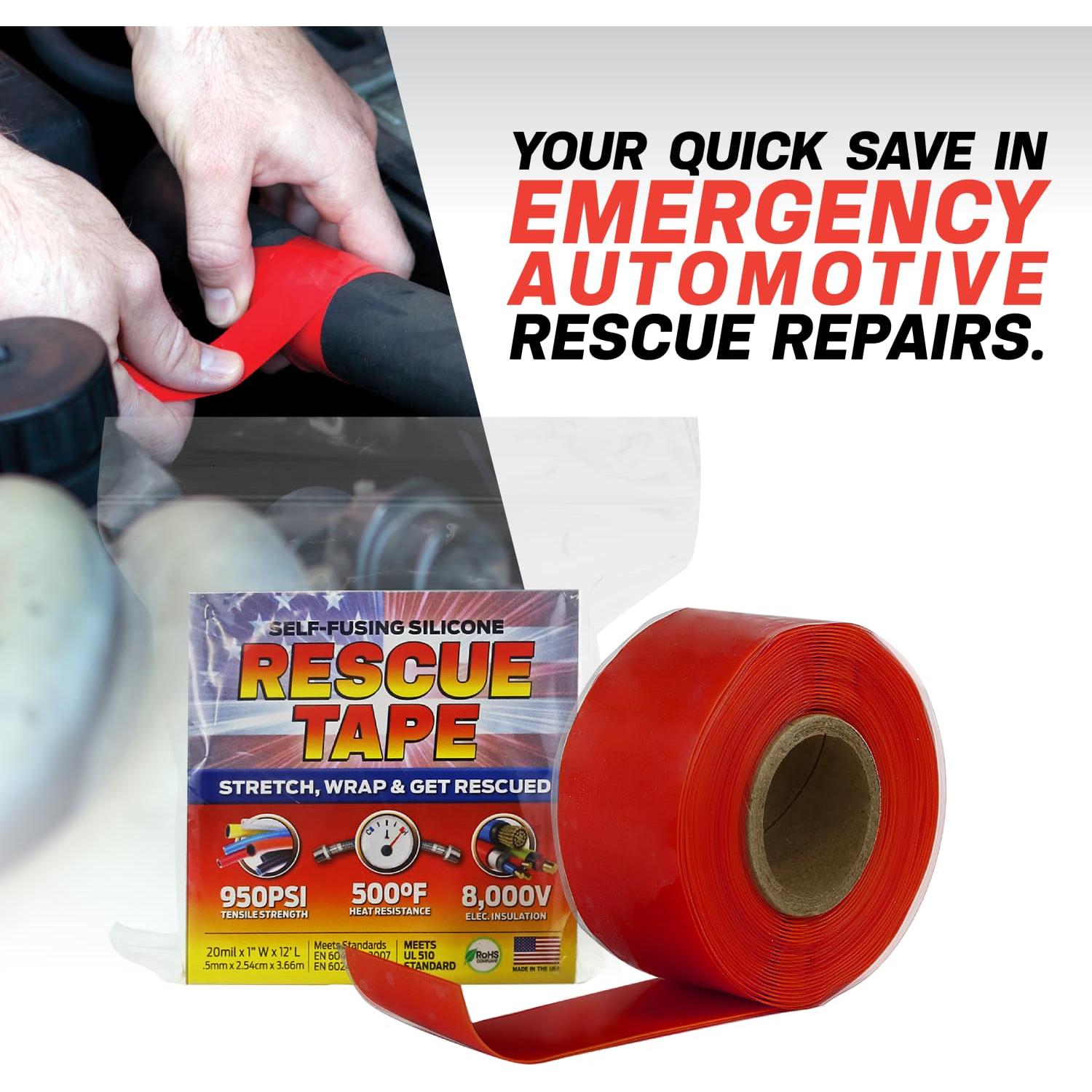 Cinta de Silicona Auto-Fusionante Rescue Tape 3.66m Negra