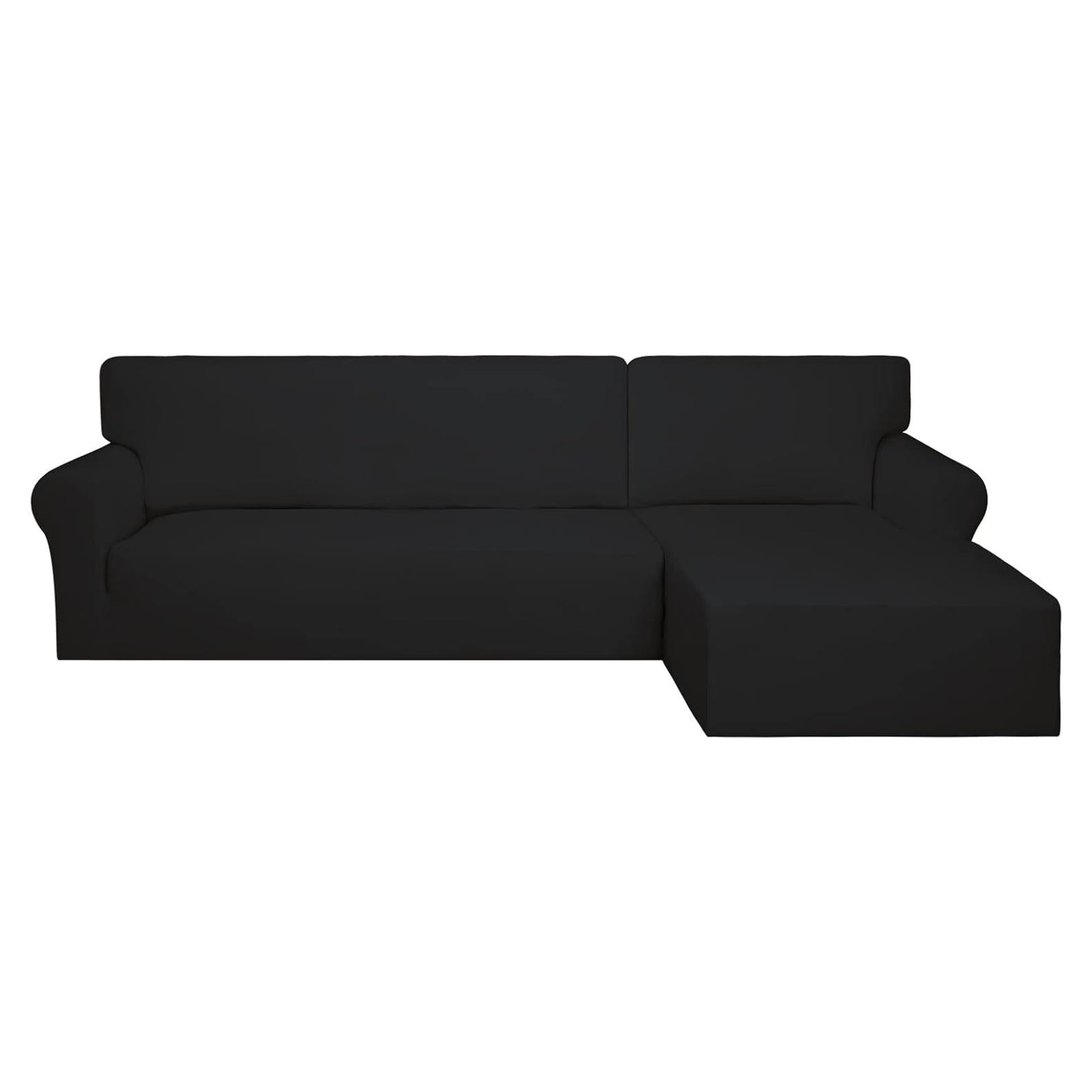 Cubierta de Sofá Seccional PureFit 2 Pcs Antideslizante Negro