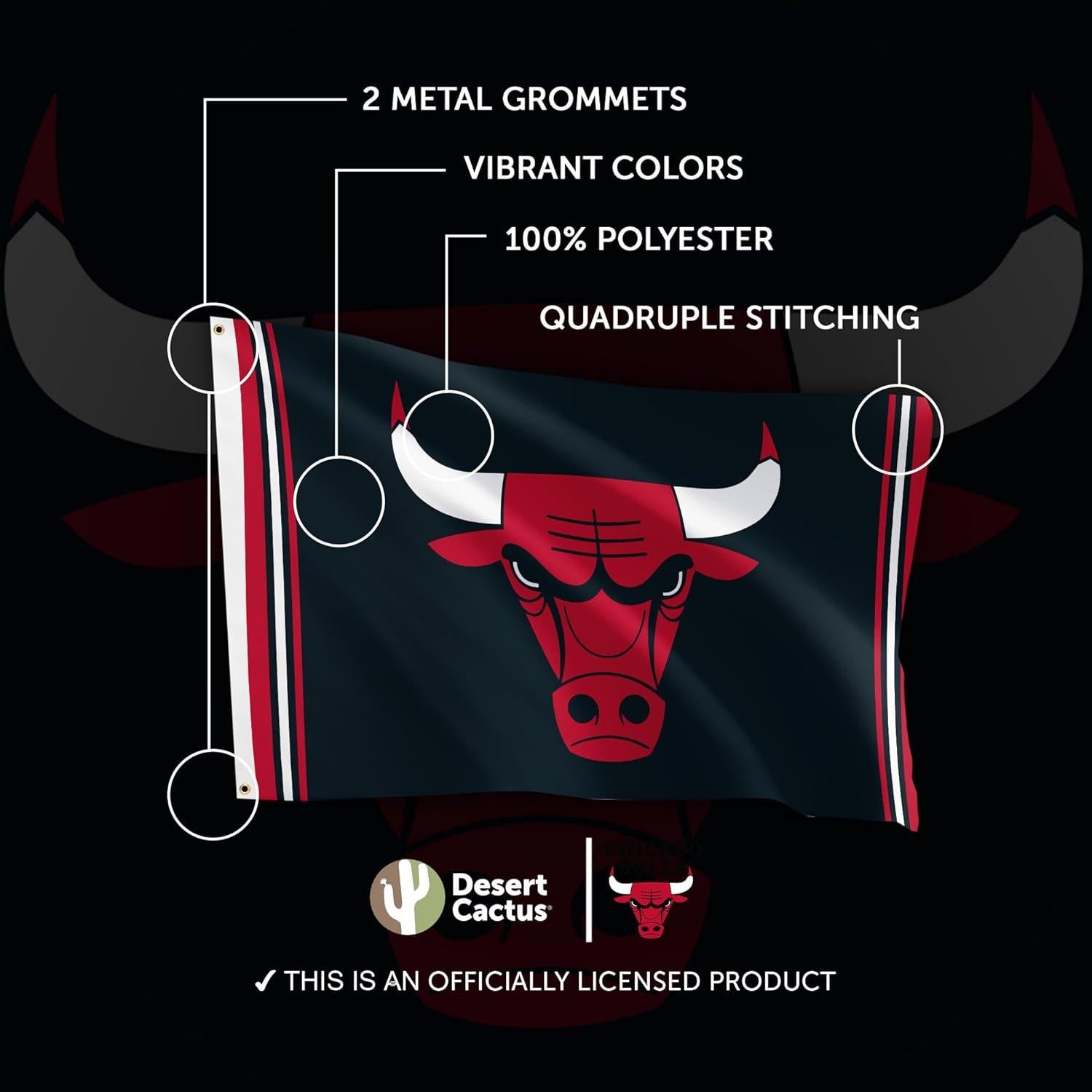 Bandera Chicago Bulls Desert Cactus 91x152 cm Poliester