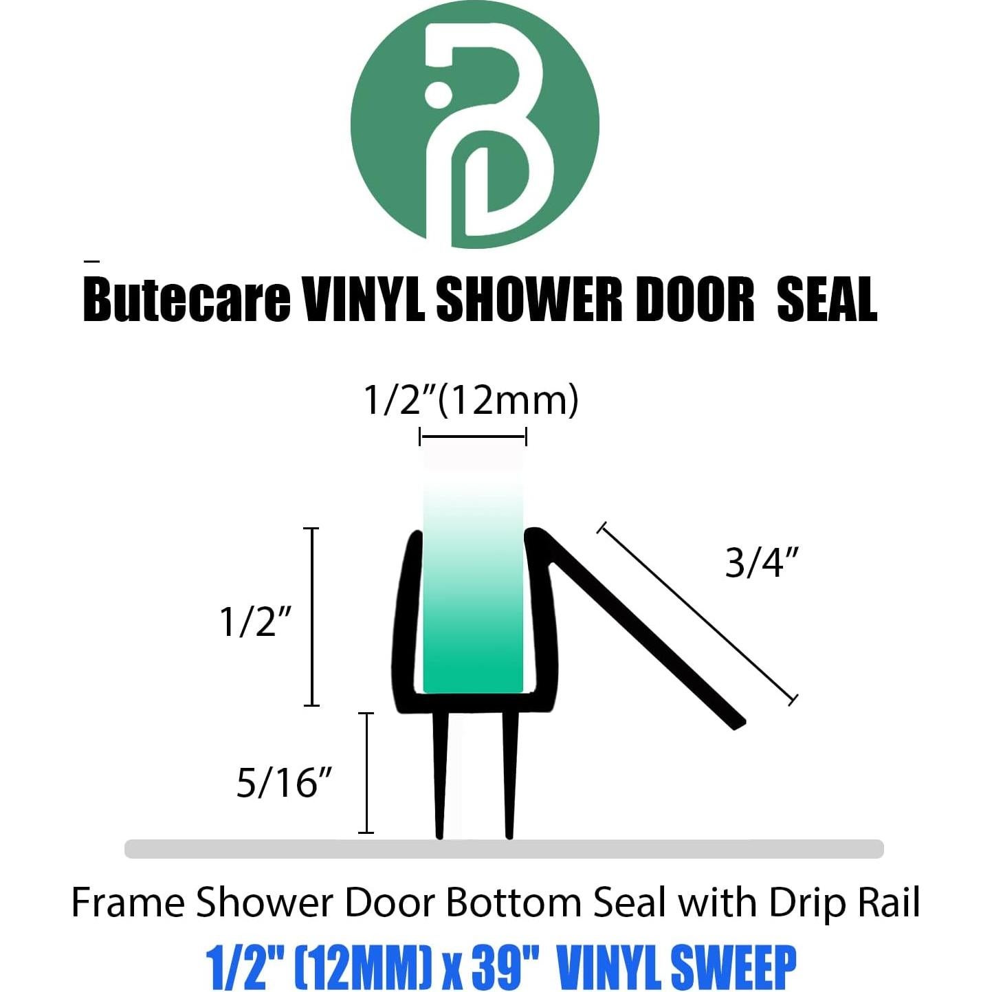 Paquete de 2 sellos inferiores Butecare para puertas de ducha 99 cm