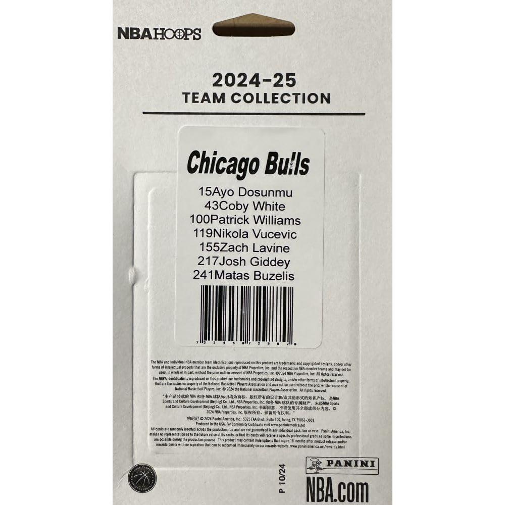 Conjunto de 7 tarjetas de baloncesto Chicago Bulls 2024