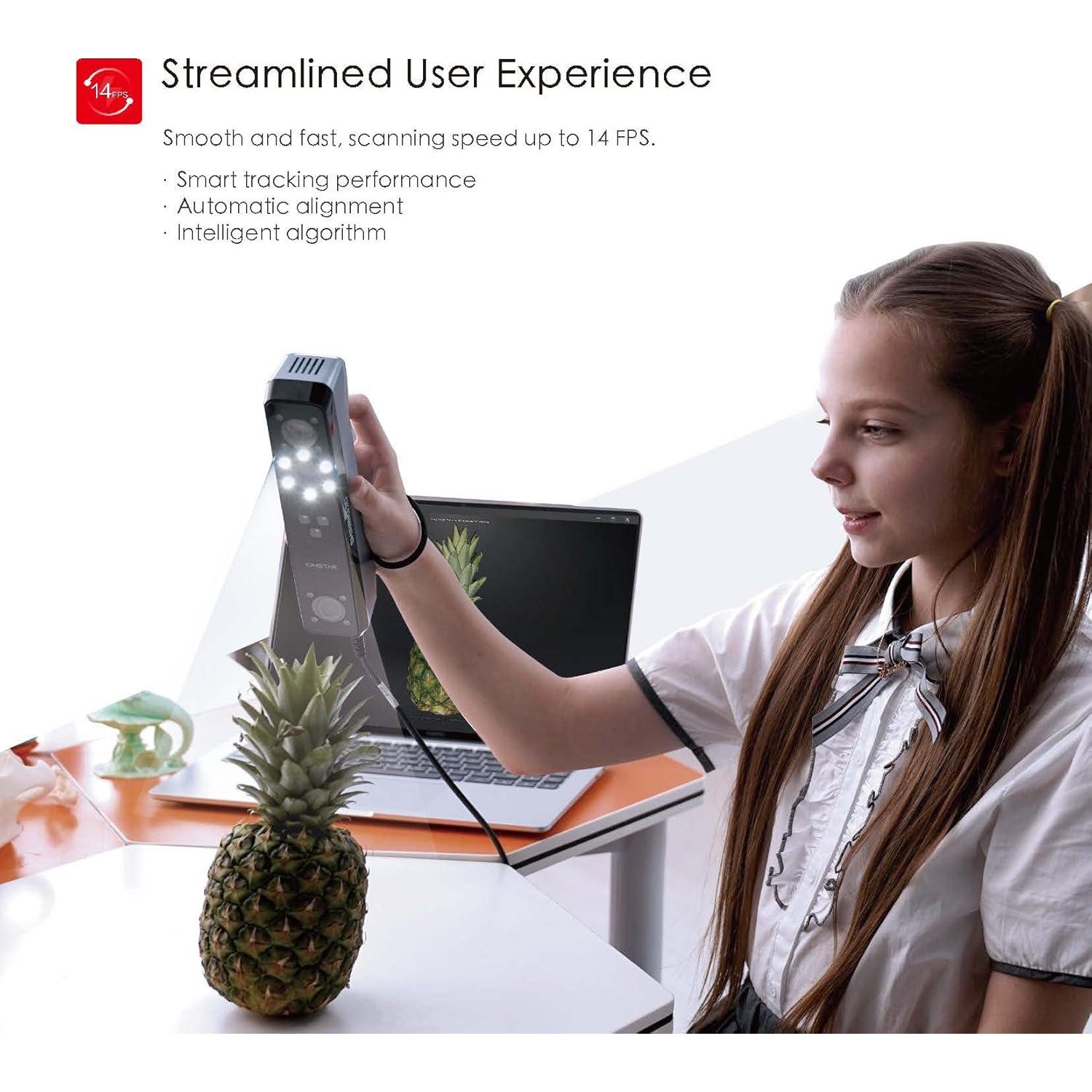 Einstar 3D Scanner Handheld-3D Scanner Pro, High Quality 3D Scanner for 3D Printing, Realistic 3D Scan, Design & Digital Archiving-Infrared VCSEL Light Scanner with RGB Color Camera 0.1 mm Resolution