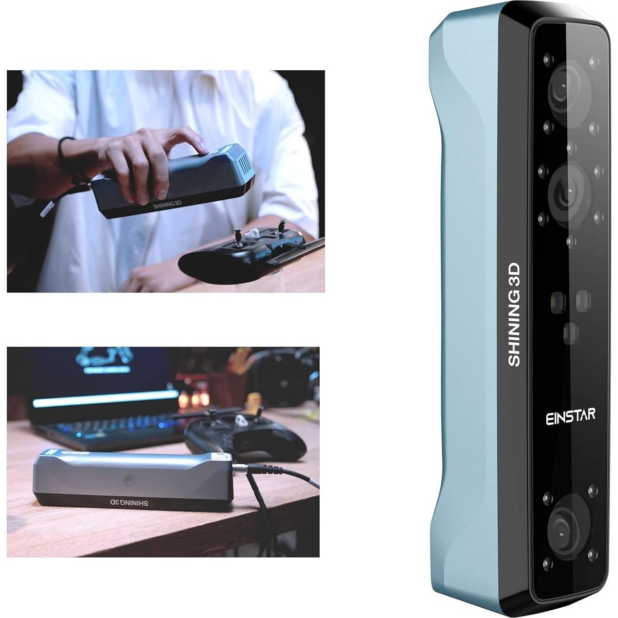 Einstar 3D Scanner Handheld-3D Scanner Pro, High Quality 3D Scanner for 3D Printing, Realistic 3D Scan, Design & Digital Archiving-Infrared VCSEL Light Scanner with RGB Color Camera 0.1 mm Resolution