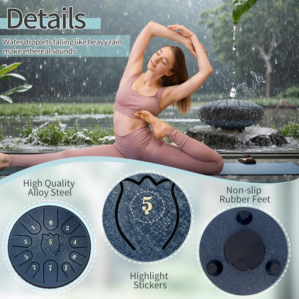 Tambor de Lengua de Acero 15 cm 11 Notas Azul Oscuro