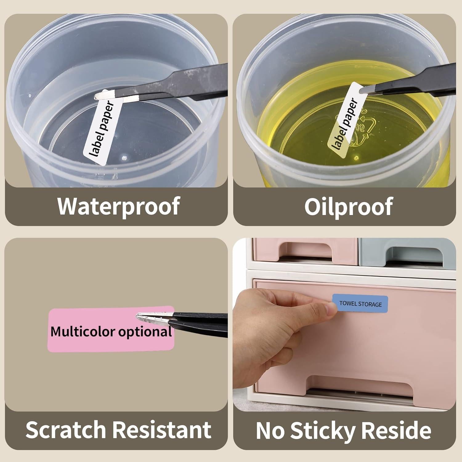 Label Maker Tape - 5 Rolls(800 Pieces) for D11/D110/D101 Printer Address Name File Waterproof Label Sticker for Daycare,School,Baby Bottles,Lunch Boxe and Cup,Christmas Supplies(0.47 x 1.57 Inch)