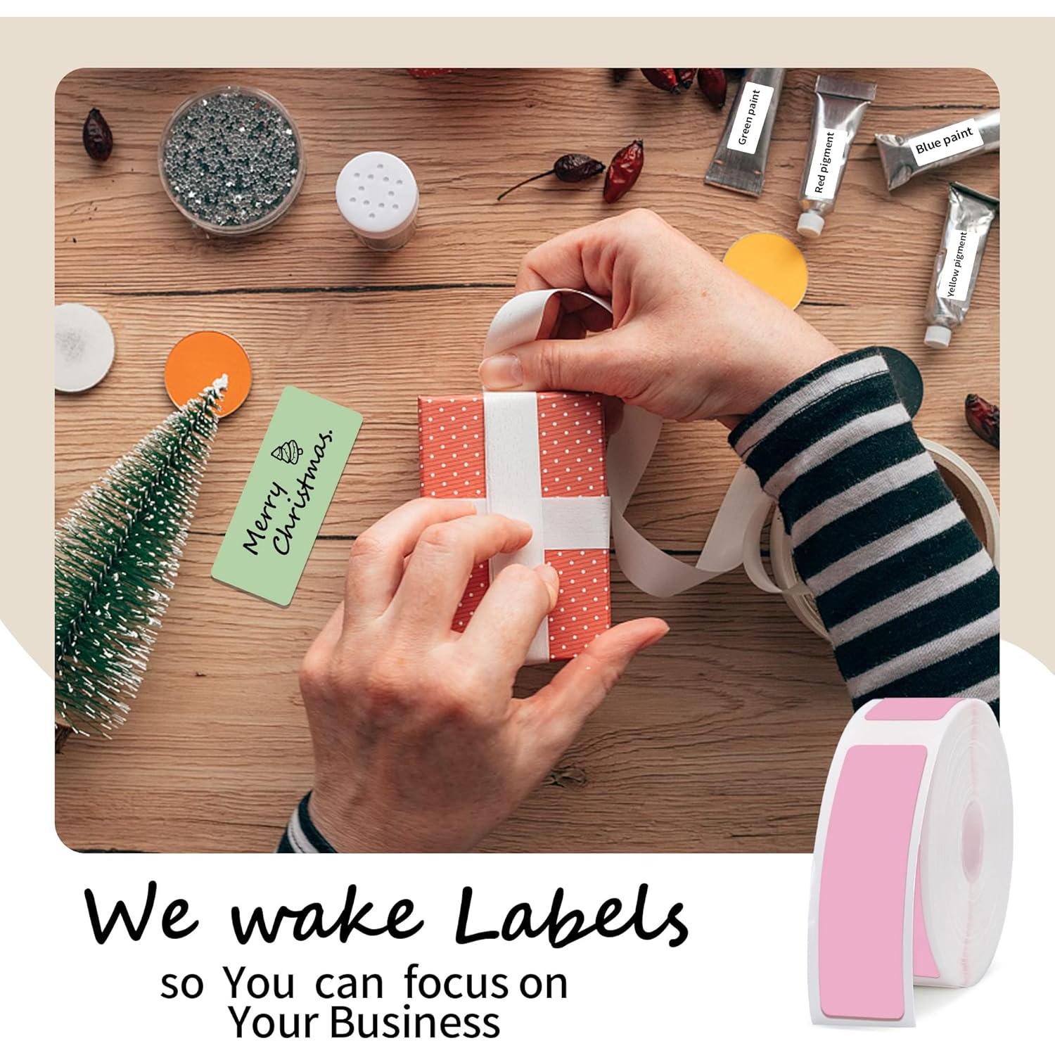 Label Maker Tape - 5 Rolls(800 Pieces) for D11/D110/D101 Printer Address Name File Waterproof Label Sticker for Daycare,School,Baby Bottles,Lunch Boxe and Cup,Christmas Supplies(0.47 x 1.57 Inch)