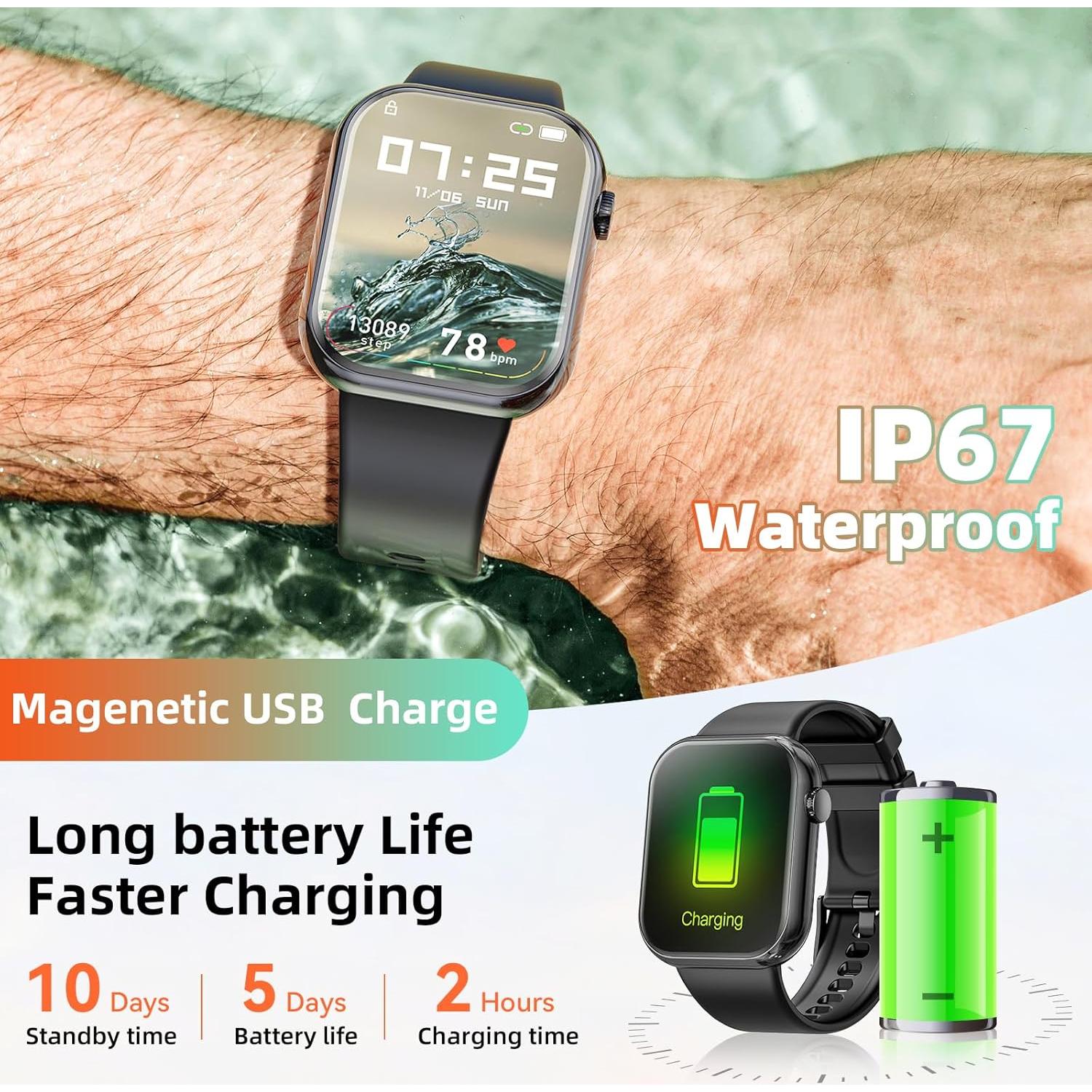 Reloj Inteligente Hwagol G28 1.85" Pantalla Táctil IP67 Fitness